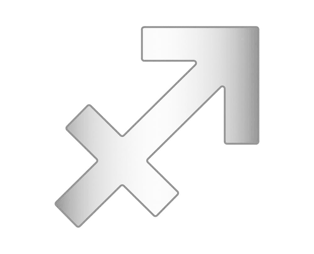 Sagittarius Mini Zodiac Icon - Silver