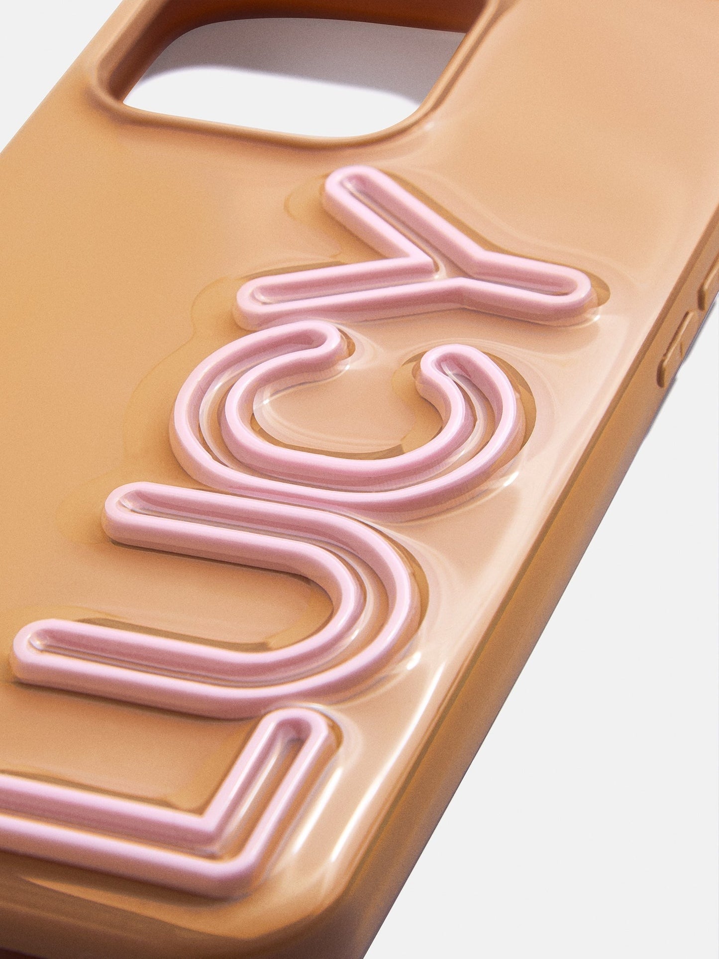 Fine Line Custom iPhone Case - Light Brown/Blush