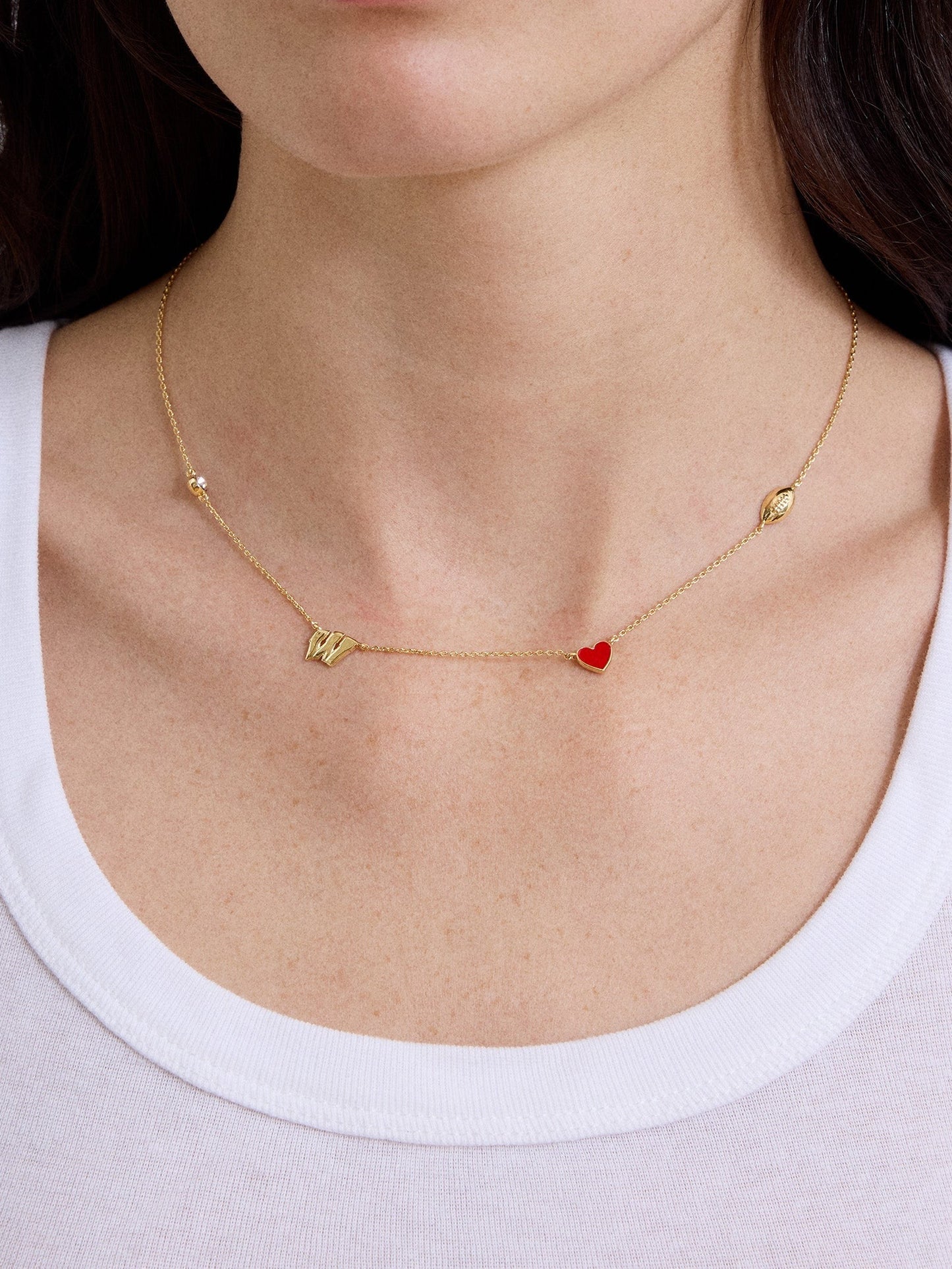 University of Wisconsin Spaced Charm Necklace - University of Wisconsin