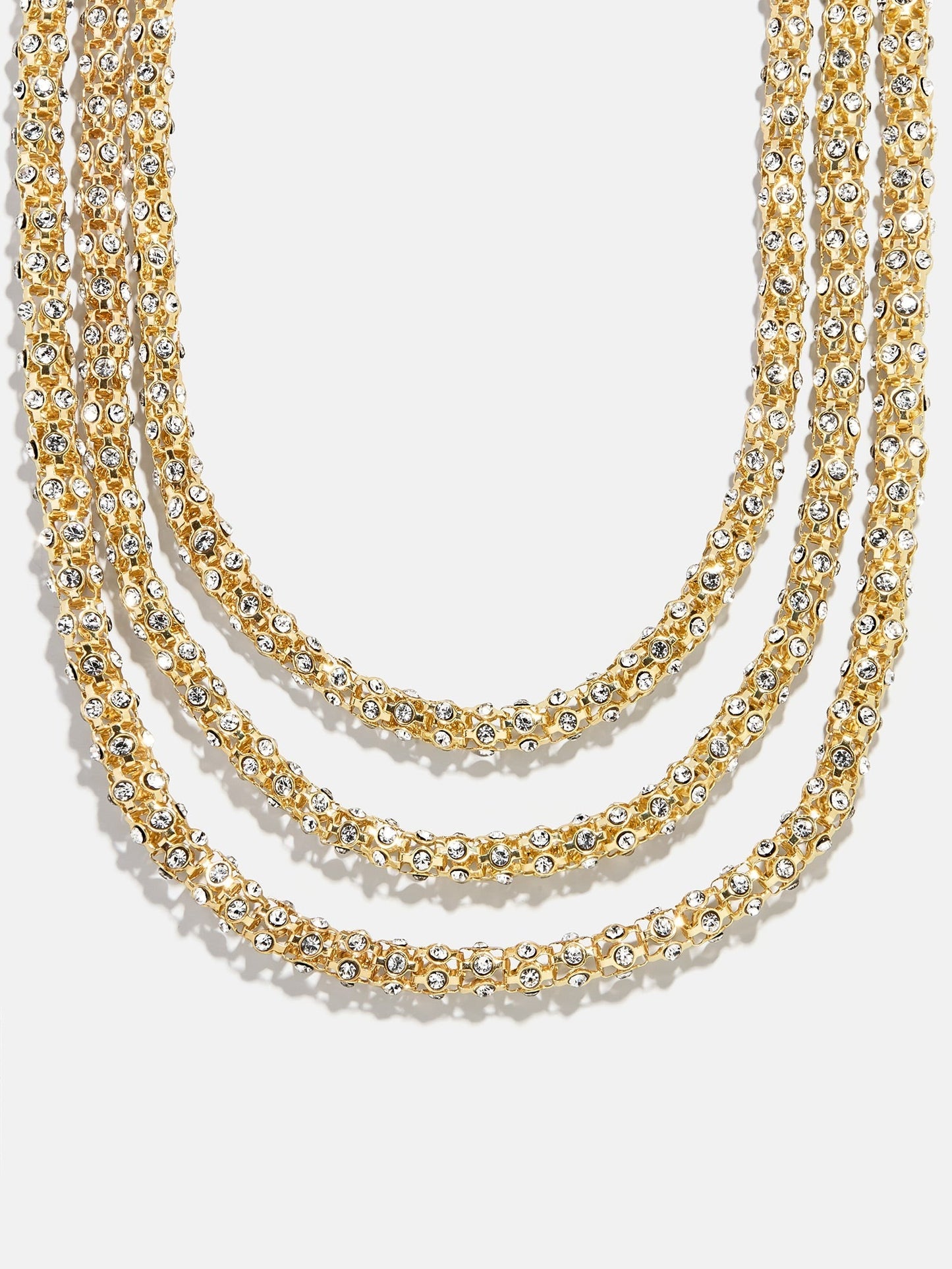 Crystal Layered Necklace - Gold/Pavé