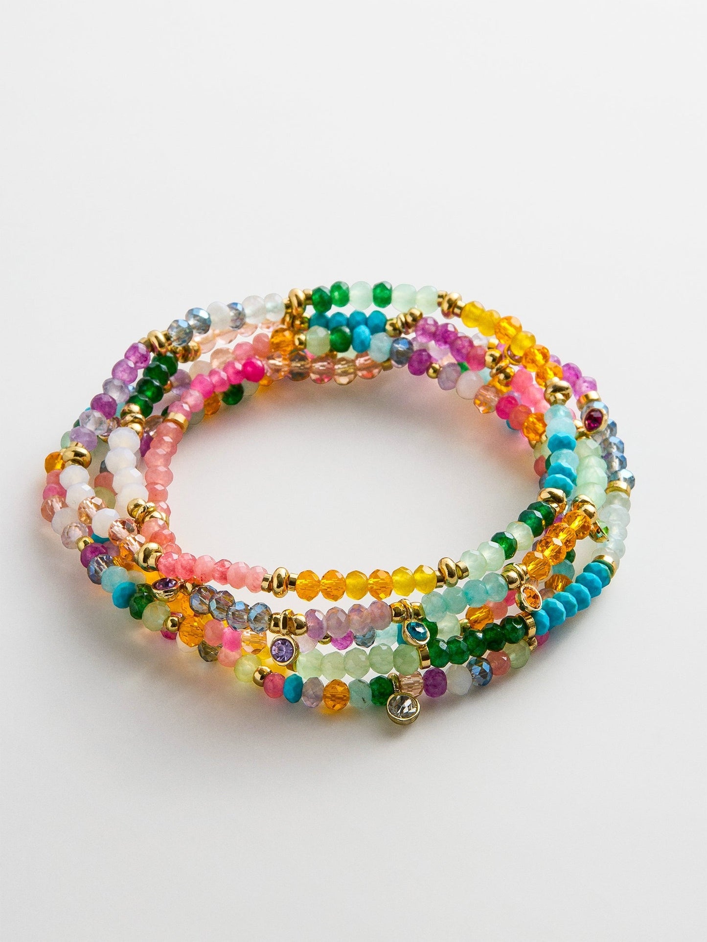 Indya Semi-Precious Layered Bracelet Set - Multi