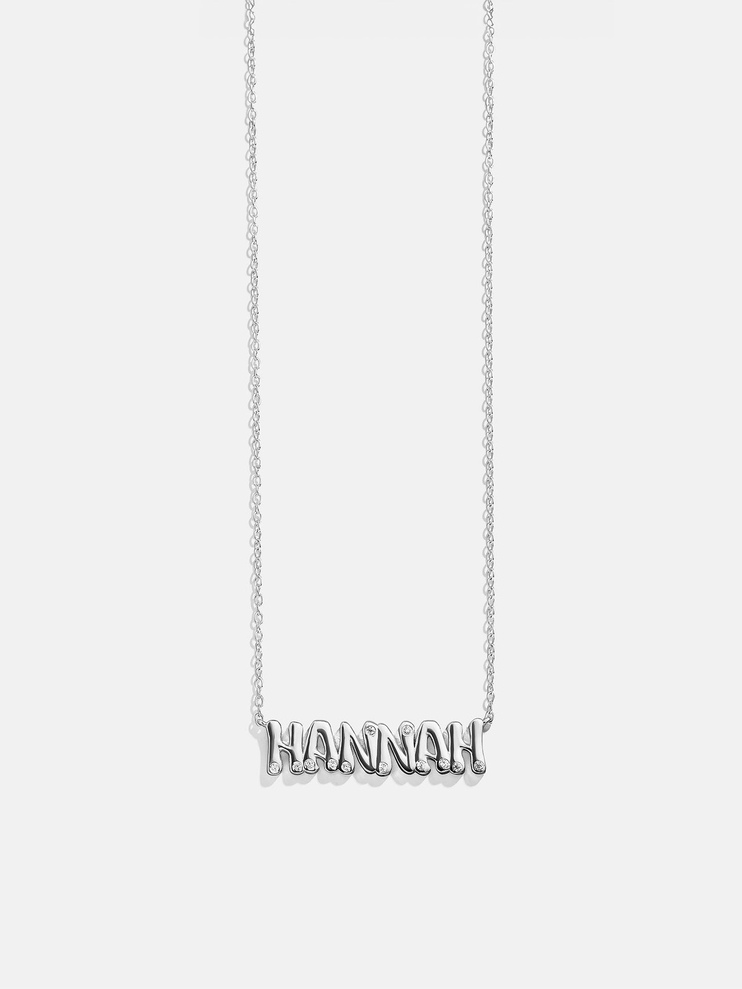 14K Gold Custom Nameplate Necklace - Bubble