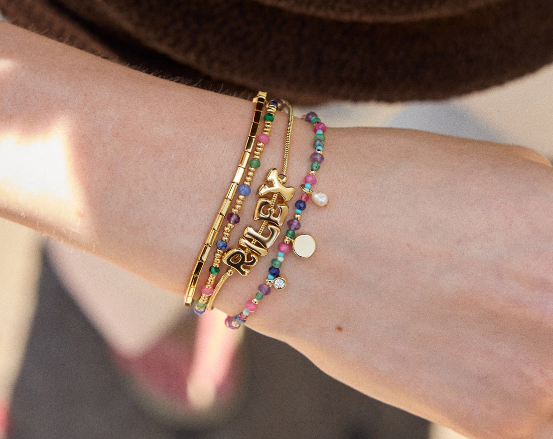 Rowan Semi-Precious Custom Layered Bracelet - Positano