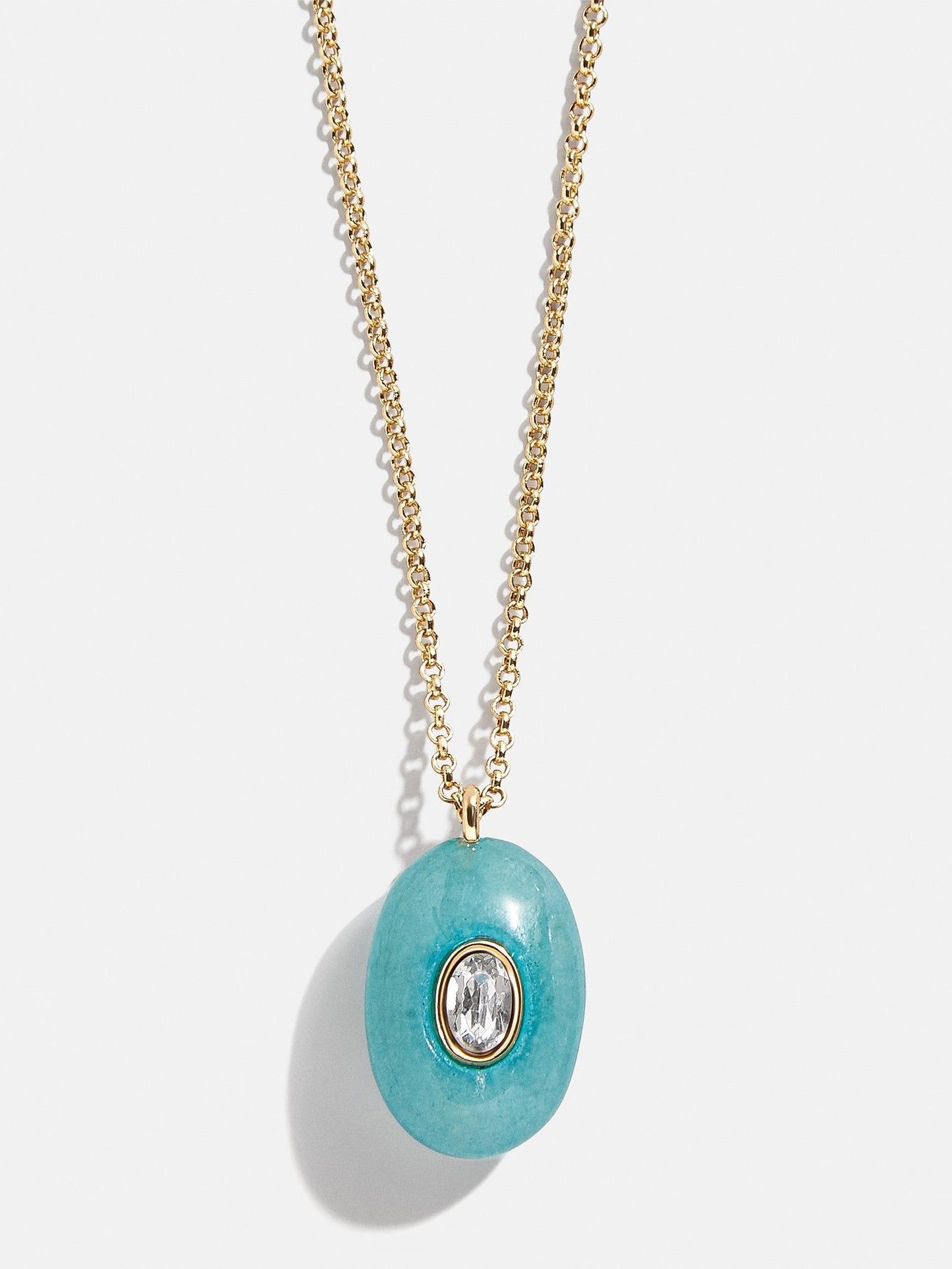 Aura Semi-Precious Pendant Necklace - Aquamarine