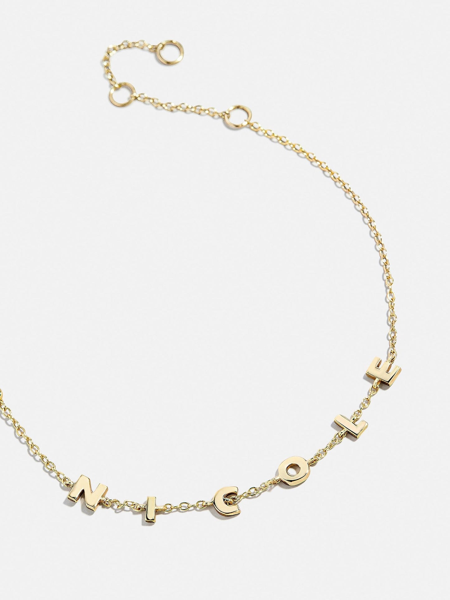 Mini 14K Gold Custom Spaced Letter Name Bracelet - 14K Gold