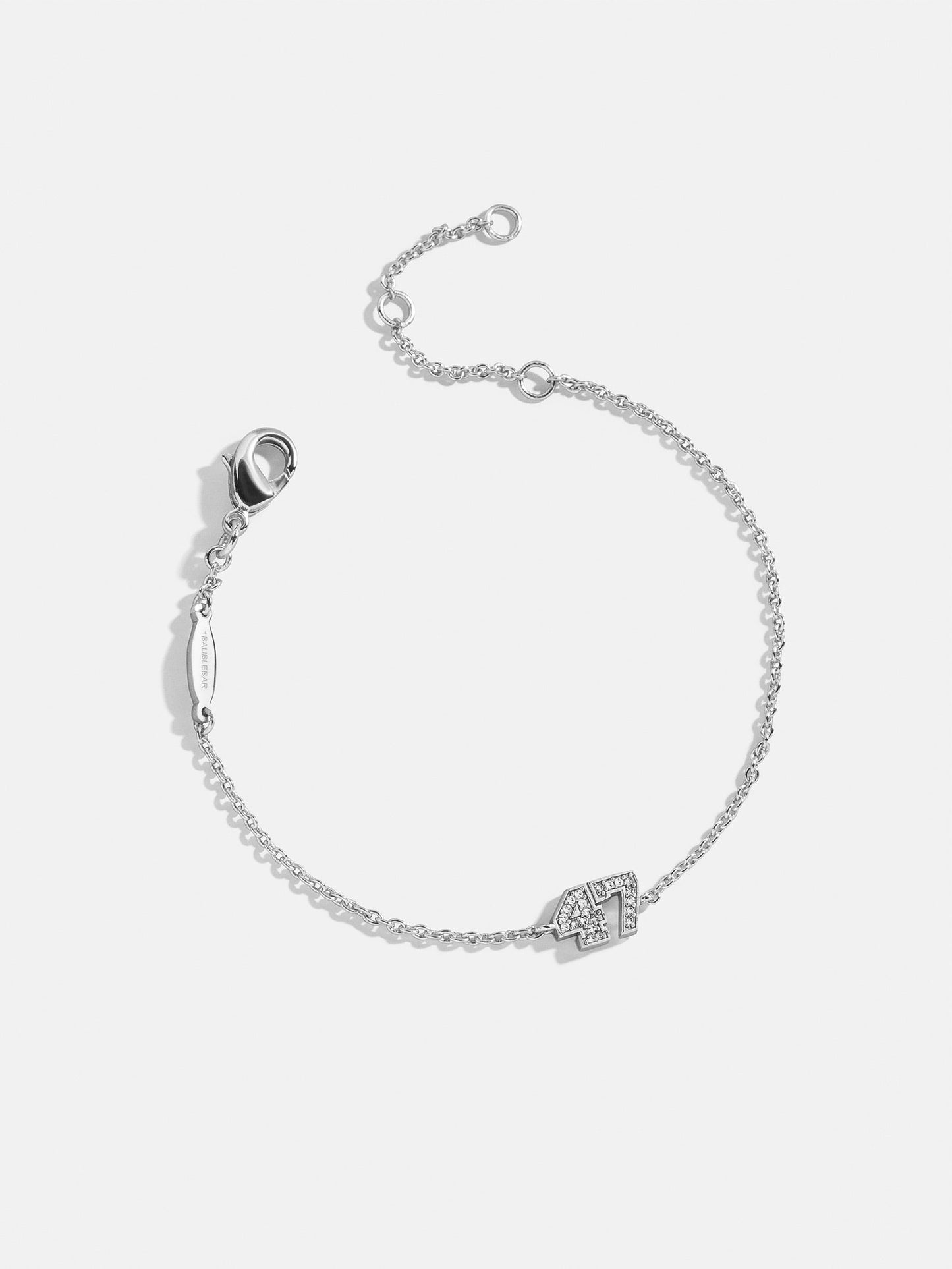 Varsity Number Custom Bracelet - One Silver Station