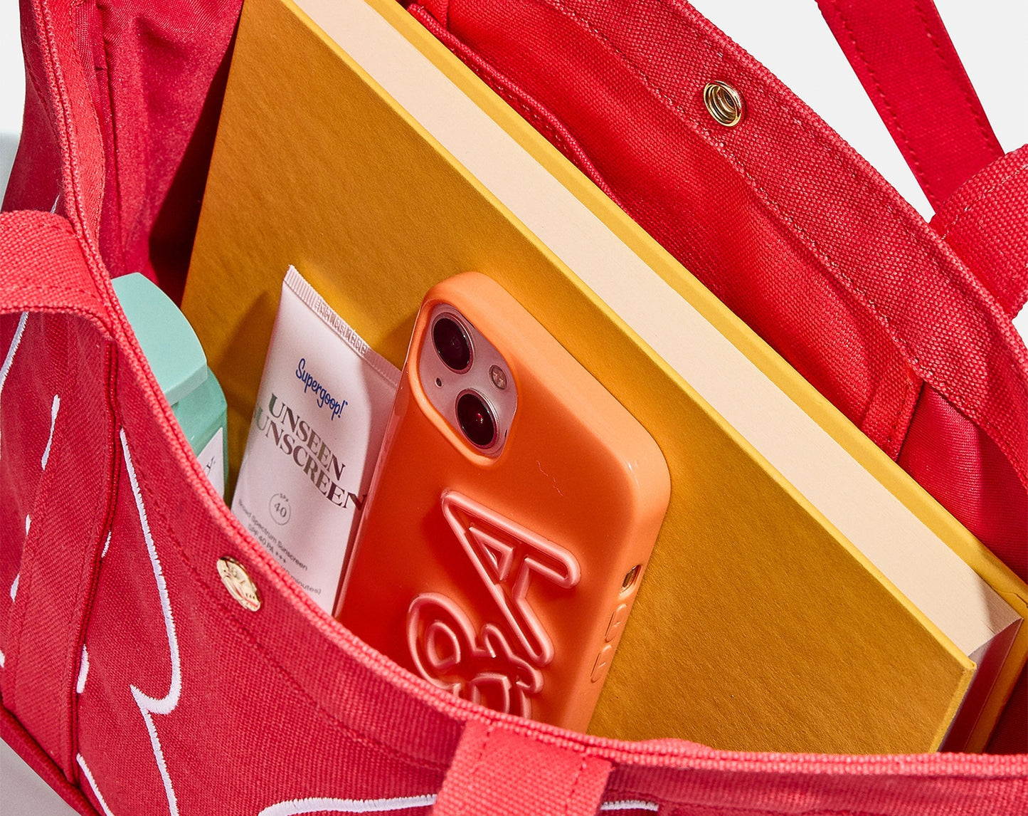 Solid Custom Alpha Tote - Cherry Red