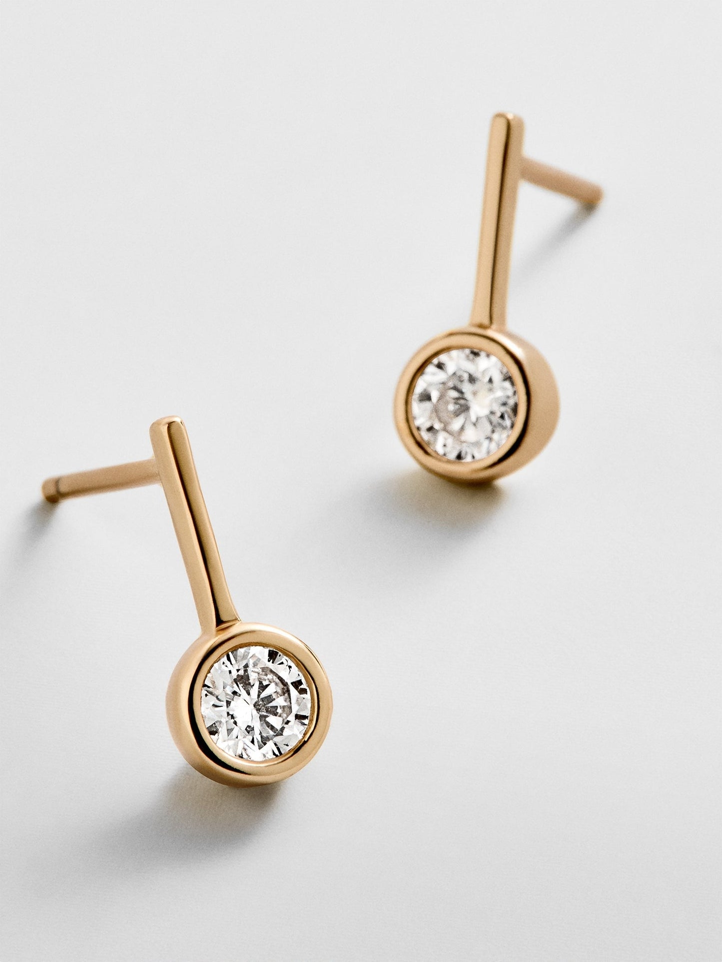 Fallon 14K Gold Bezel Earrings - Gold