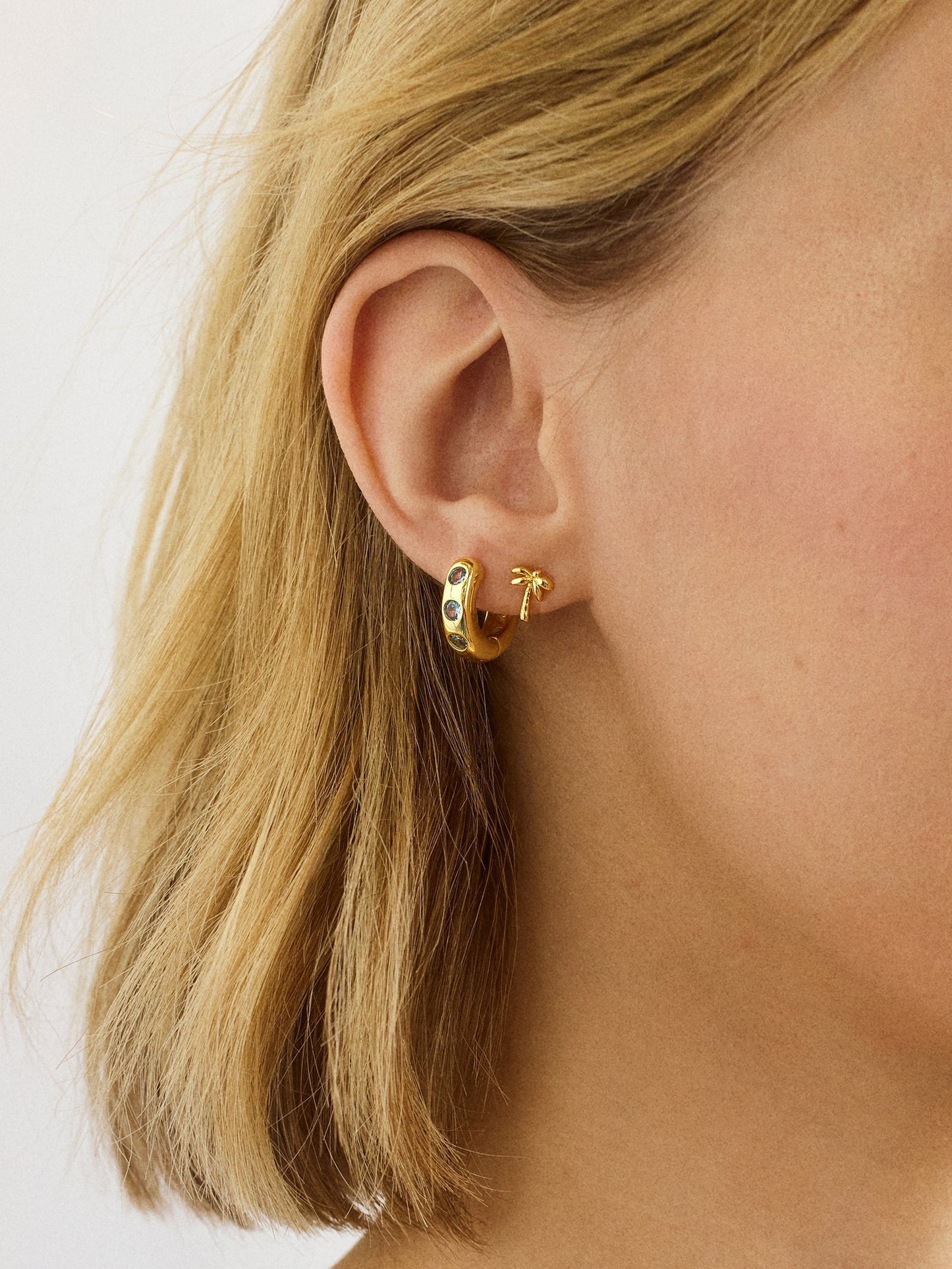18K Gold Just For Fun Earrings - Palm Tree
