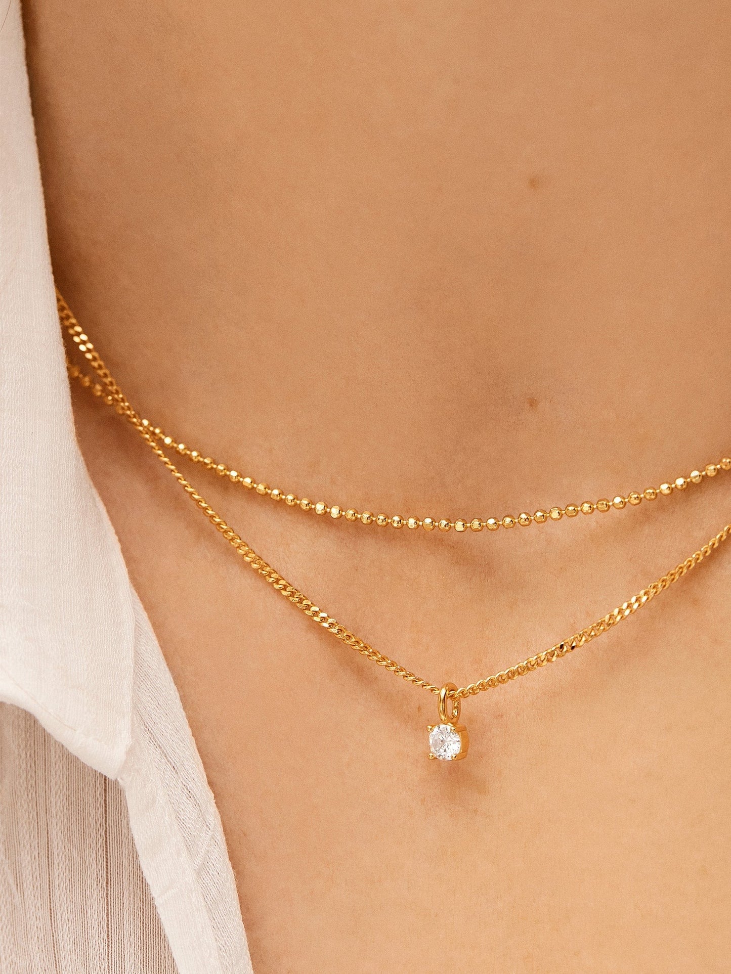 Victoria 18K Gold Necklace - Gold/Pavé
