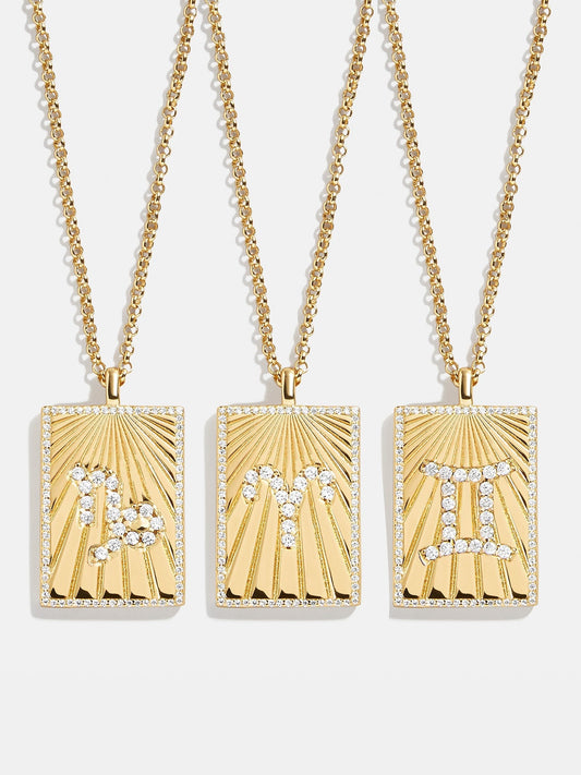 Reversible 18K Gold Zodiac Pendant Necklace - Aries