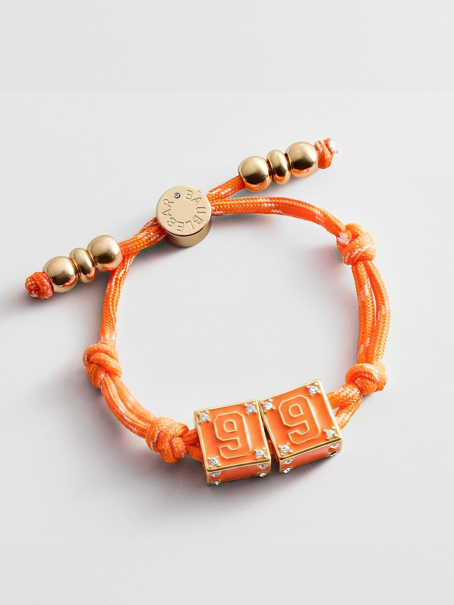 Block Party Varsity Number Custom Bracelet - Tangerine Double Digit
