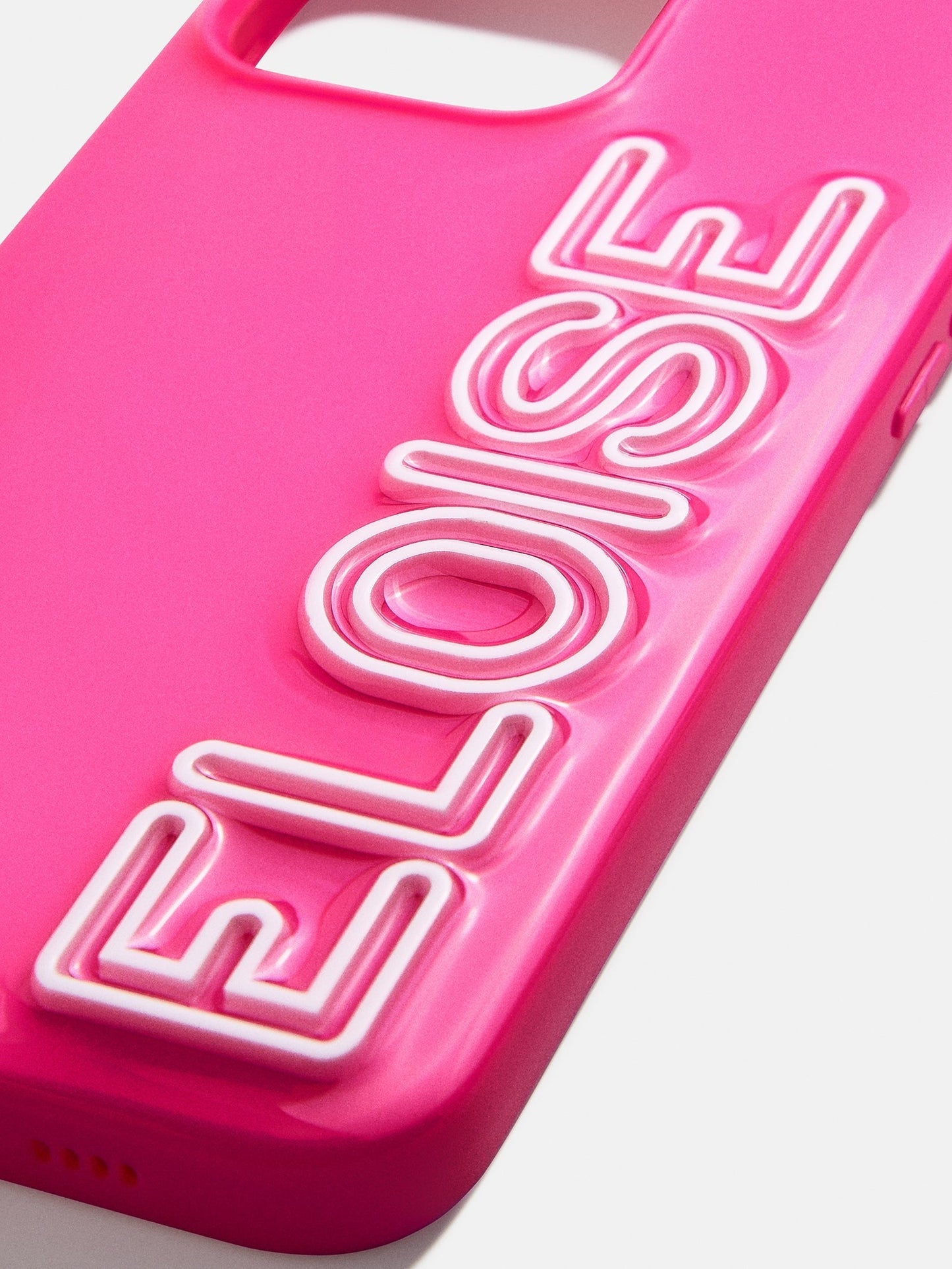 Fine Line Custom iPhone Case - Neon Pink/White