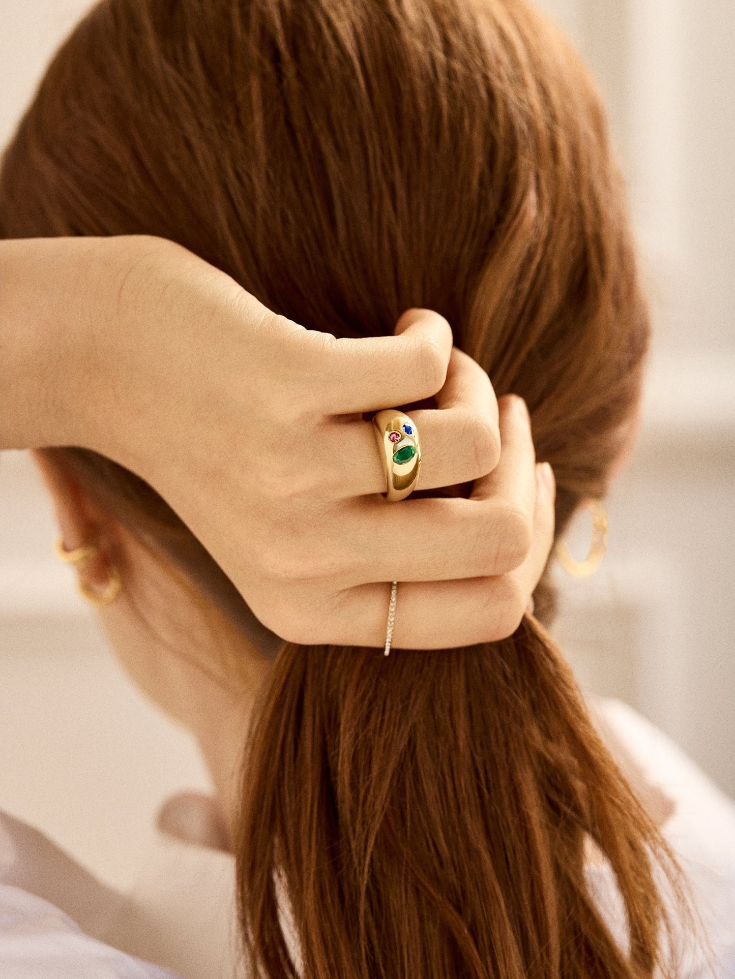14K Gold Custom Birthstone Ring - Gold