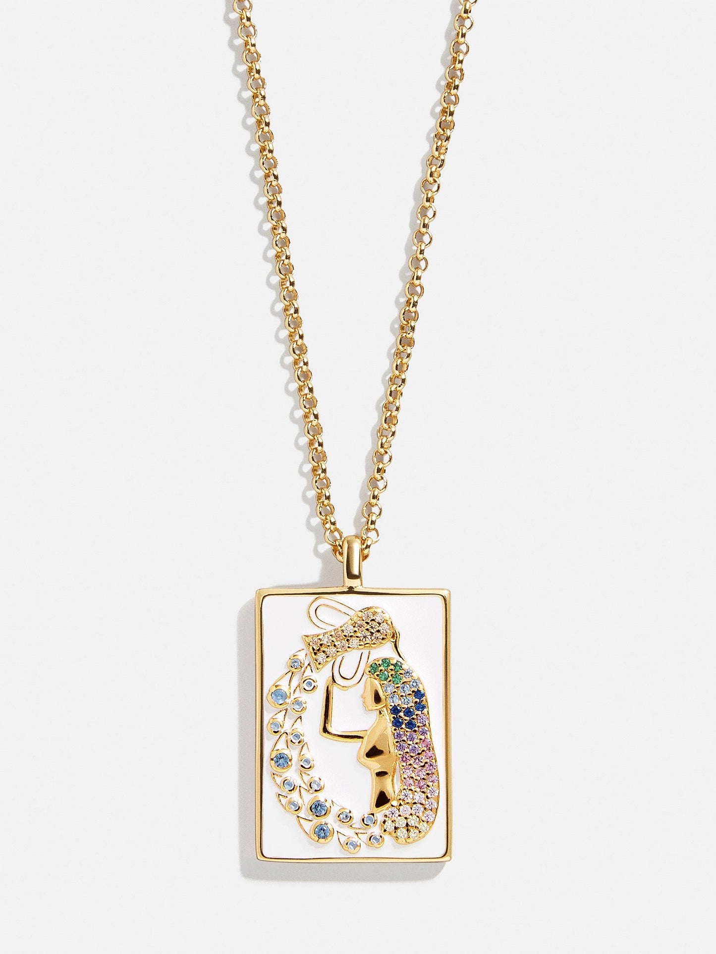 Reversible 18K Gold Zodiac Pendant Necklace - Aquarius