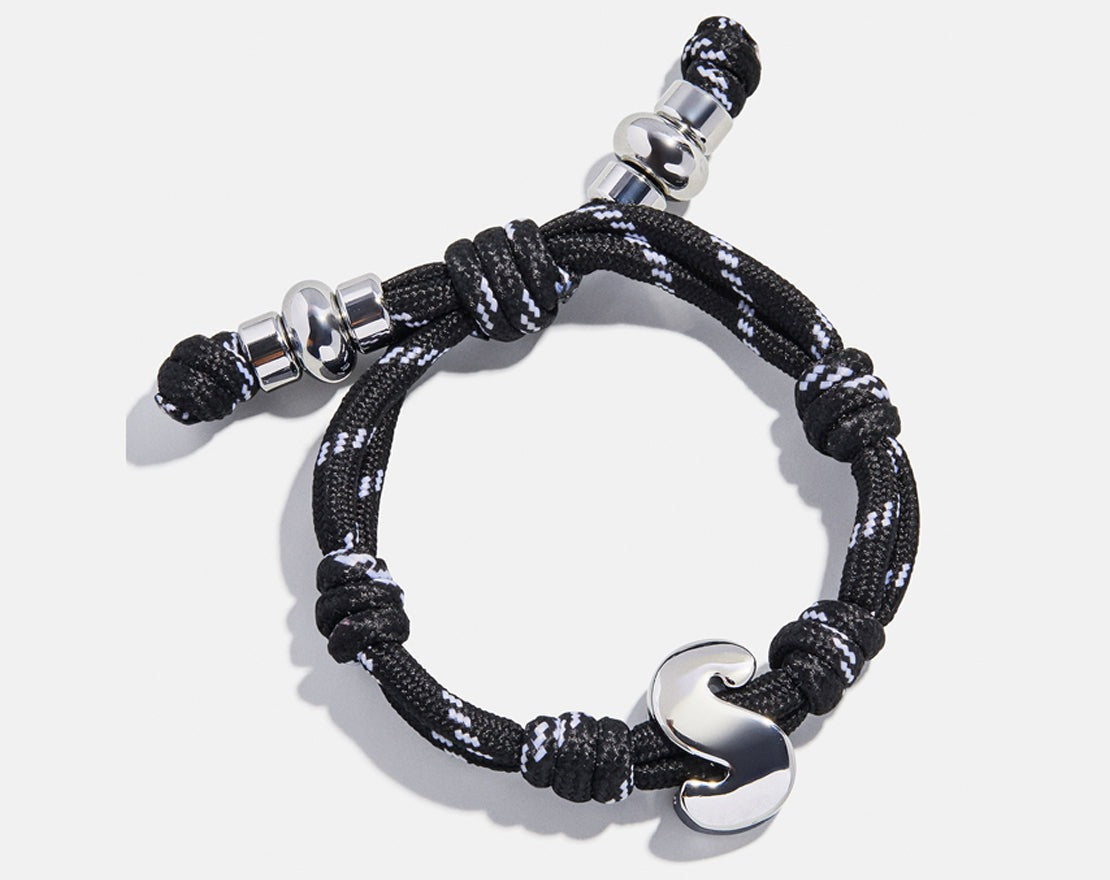 Knotty Initial Custom Bracelet - Black Single Letter