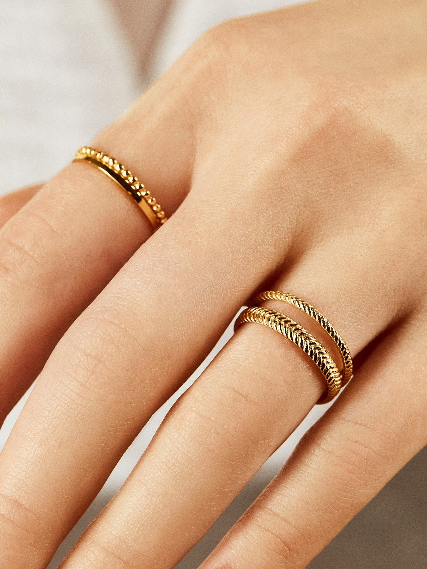 Mamie 14K Gold Ring Set - Gold