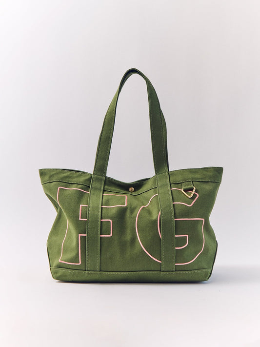 Solid Custom Alpha Tote - Olive Green