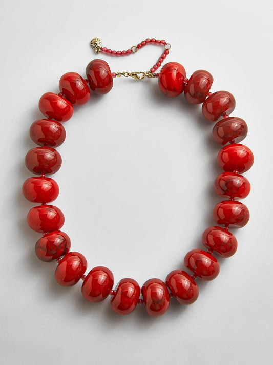 Joan Semi-Precious Necklace - Red Jasper