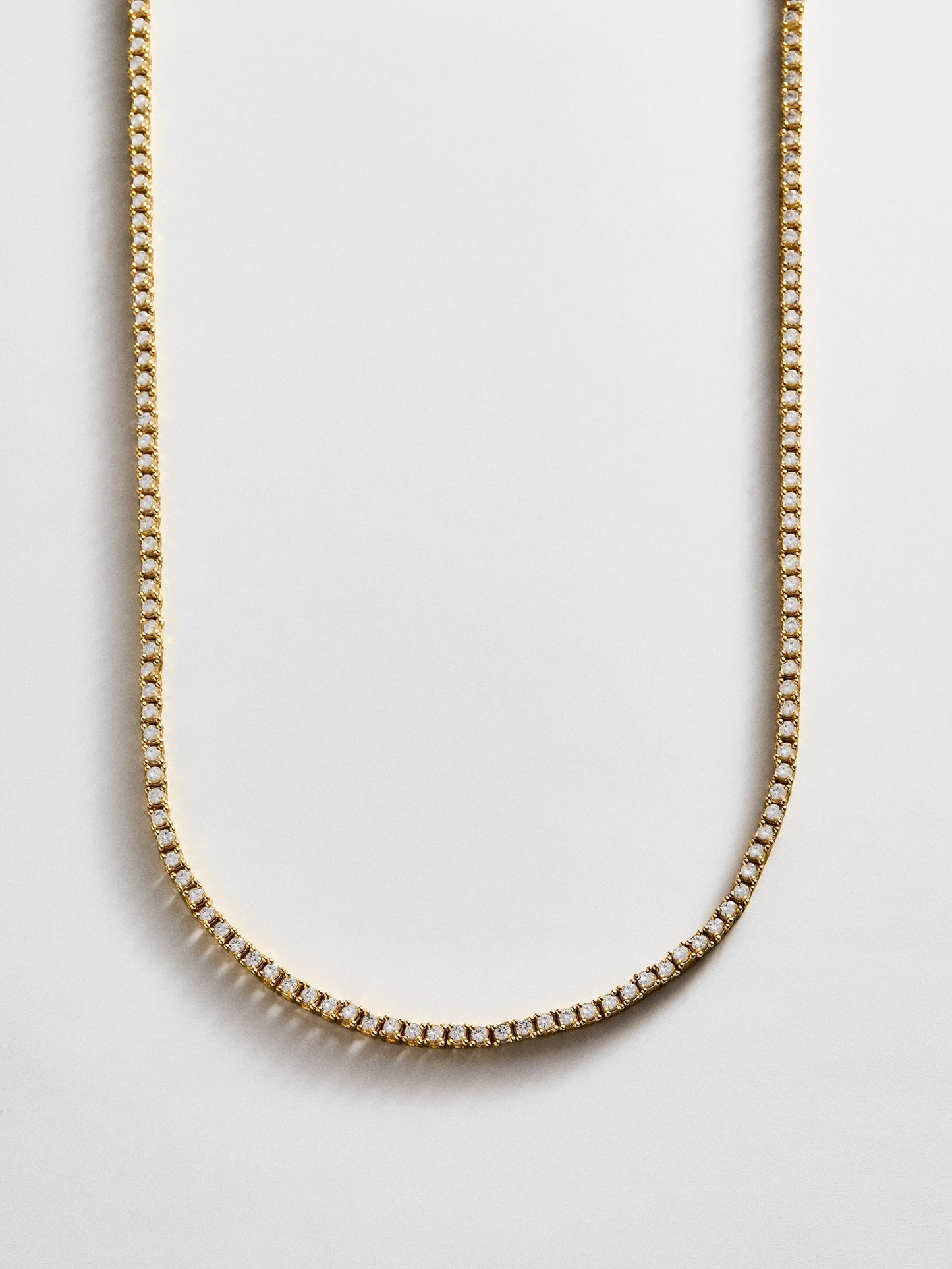 Billie Gold Tennis Necklace - Gold Plated Brass