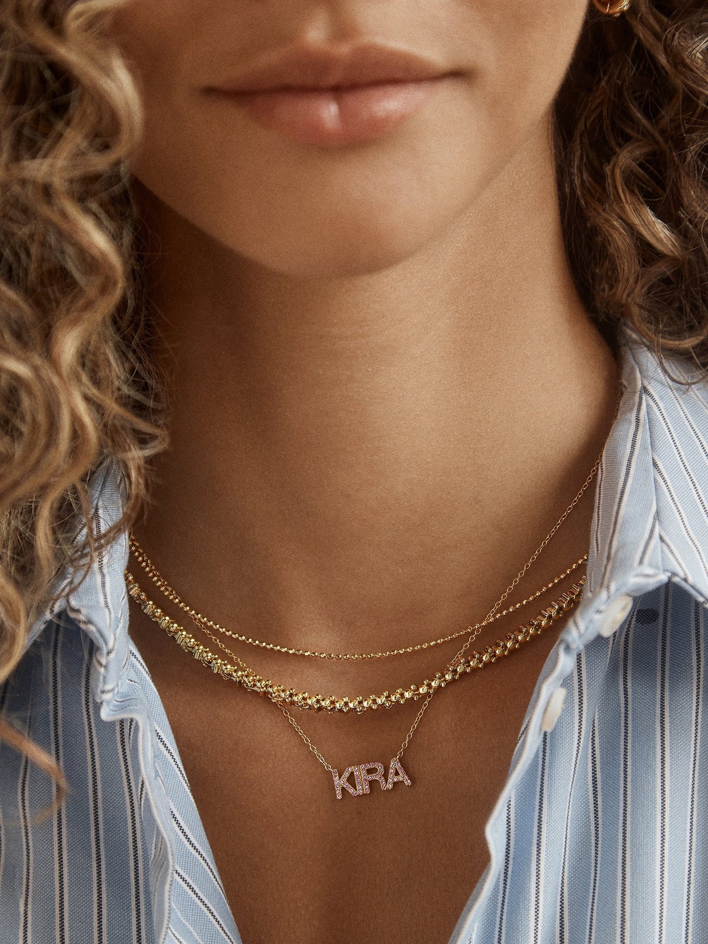 Disney Mickey Mouse Repeating Tennis Necklace - Gold