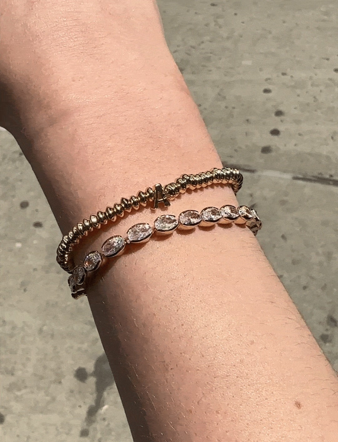 Bridget Cubic Zirconia Tennis Bracelet - Gold/Pavé