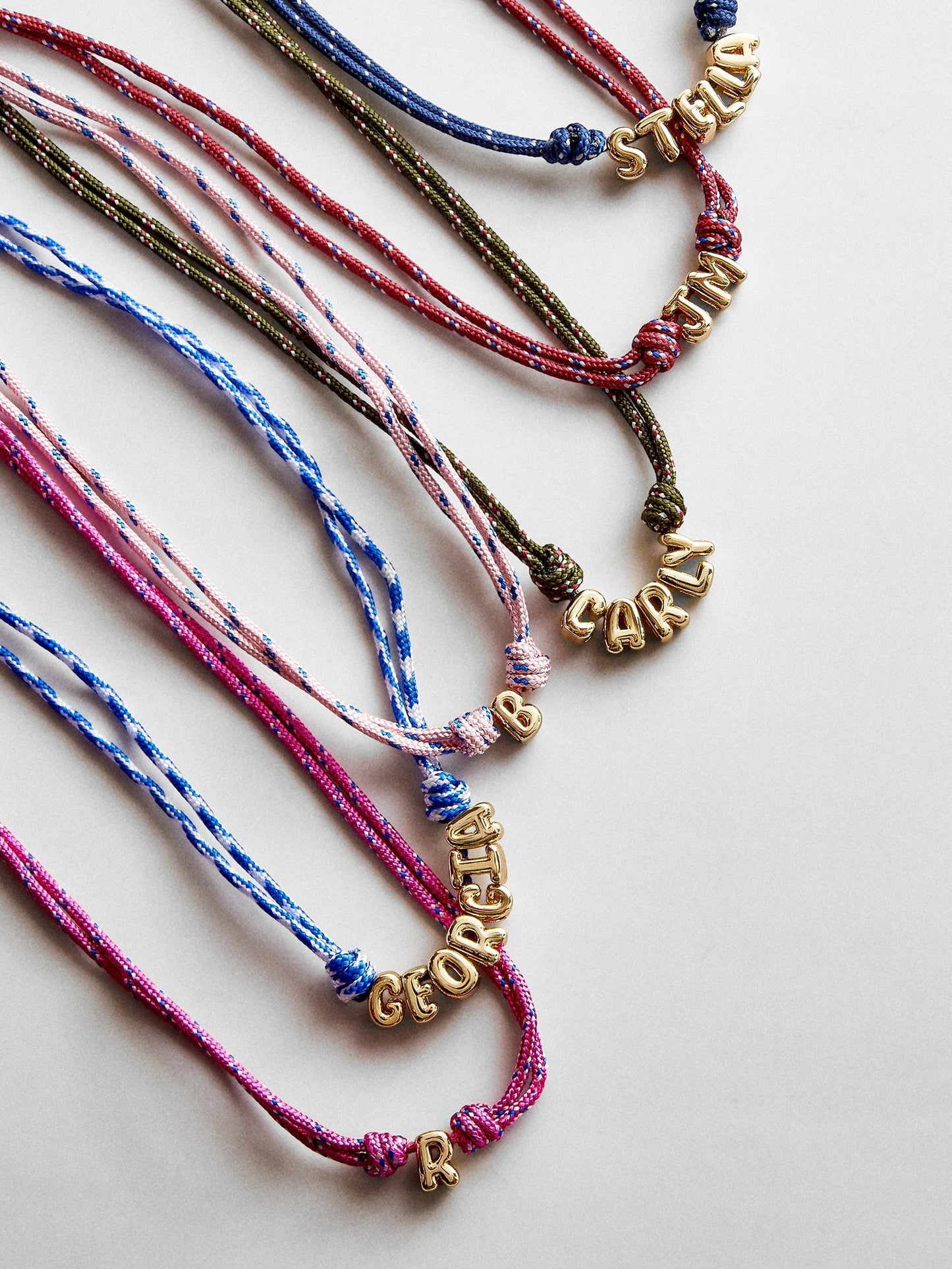 Bubble Letter Custom Paracord Necklace - Hot Pink