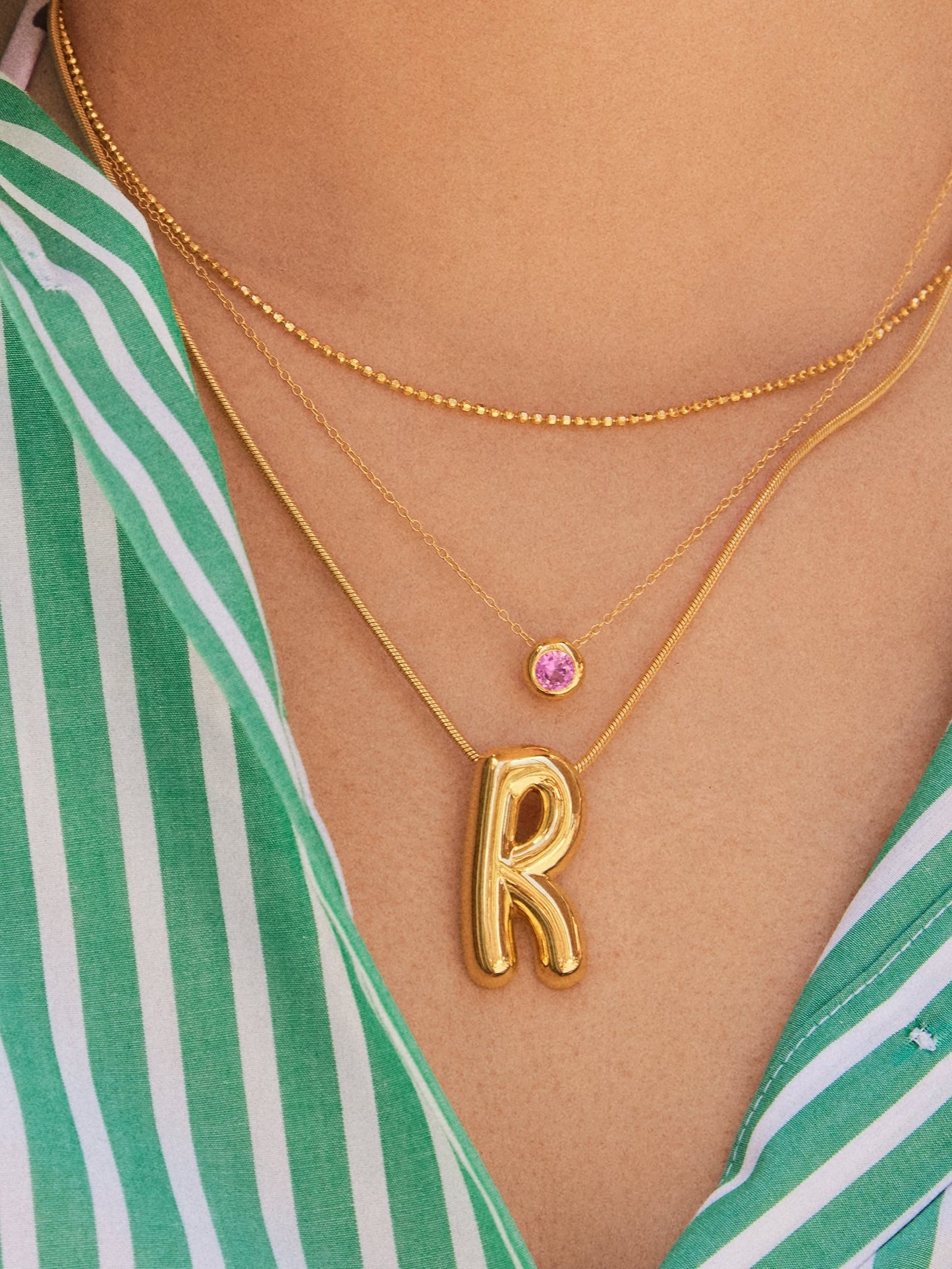 14K Gold Birthstone Pendant Necklace - Topaz