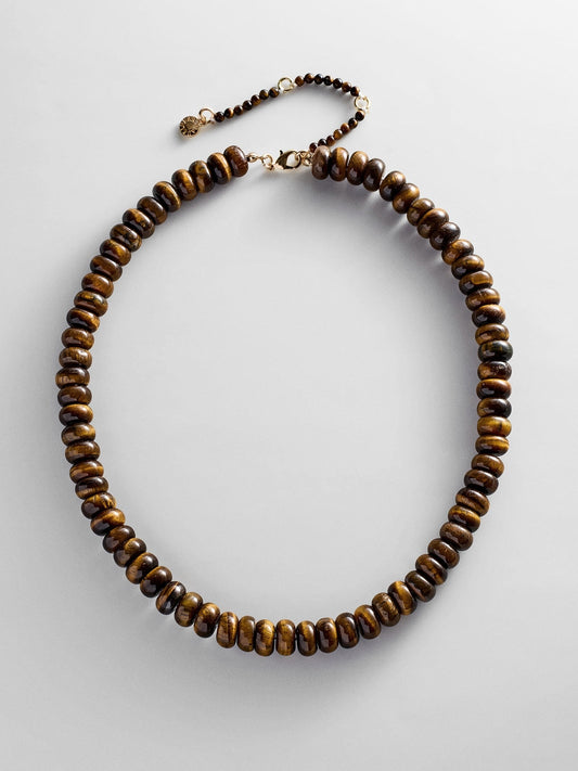 Joyce Semi-Precious Beaded Necklace - Tiger's Eye