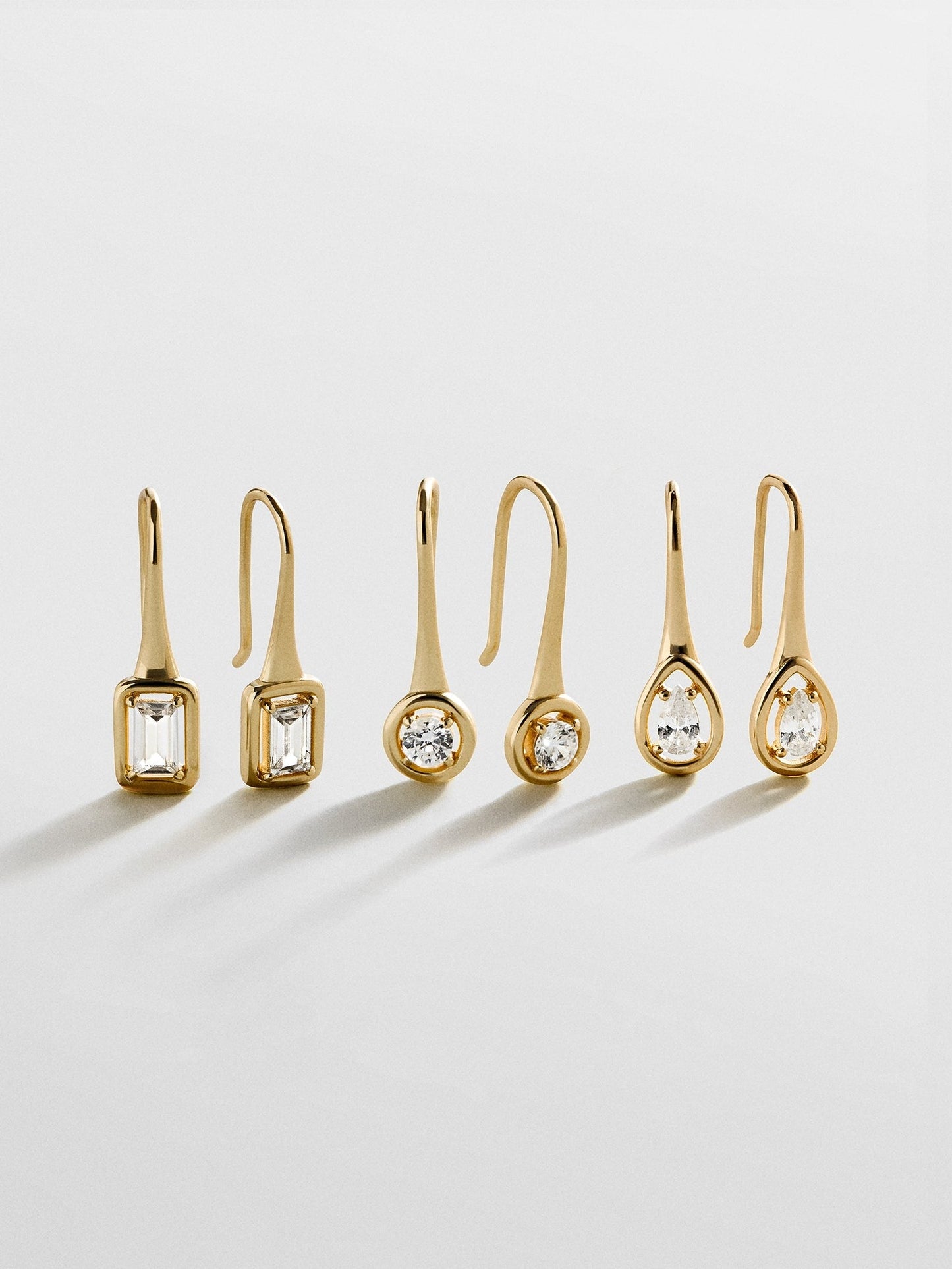 Valeria 14K Gold Earring Set - Gold/Pavé