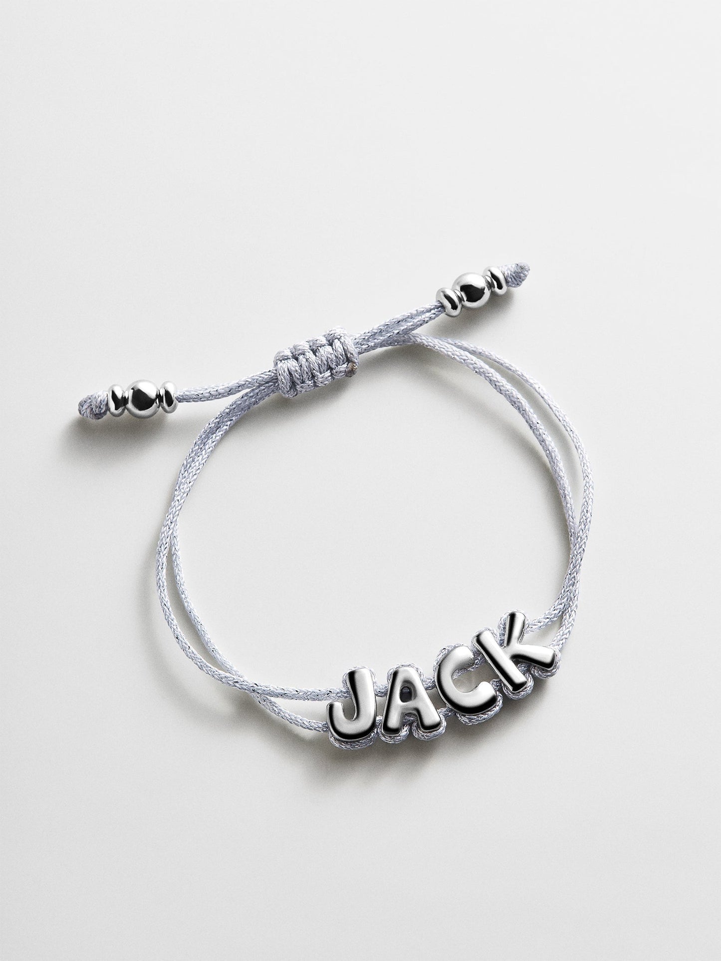 Wrapped Up Bubble Waterproof Custom Metallic Cord Bracelet - Silver