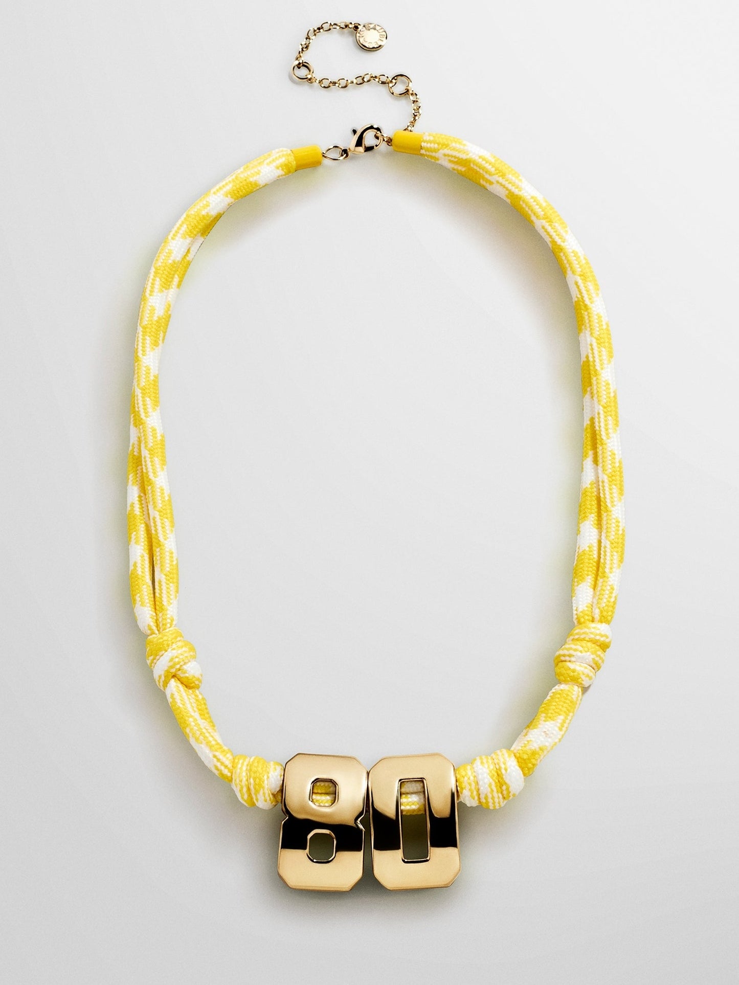 Knotty Varsity Custom Necklace - Bright Yellow Double Digit