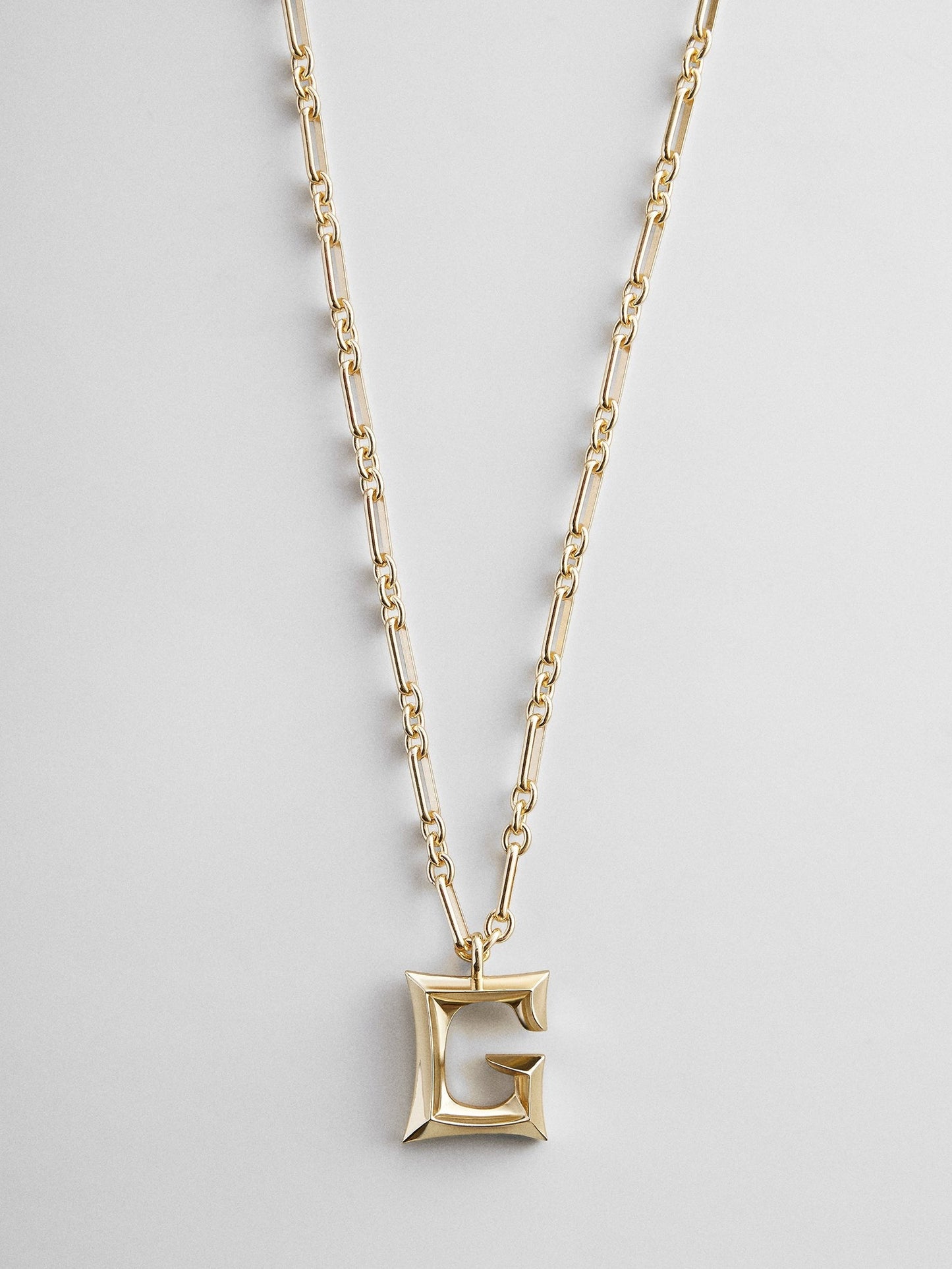 Oversized Gothic Custom Initial Necklace - Oversized Gothic Initial