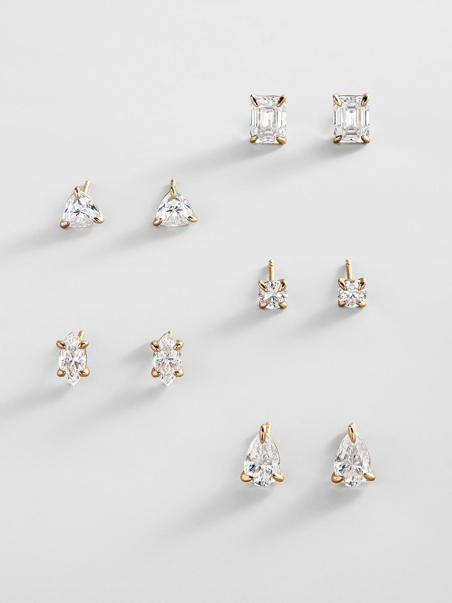 Debra 14K Gold Earrings - Round Stone
