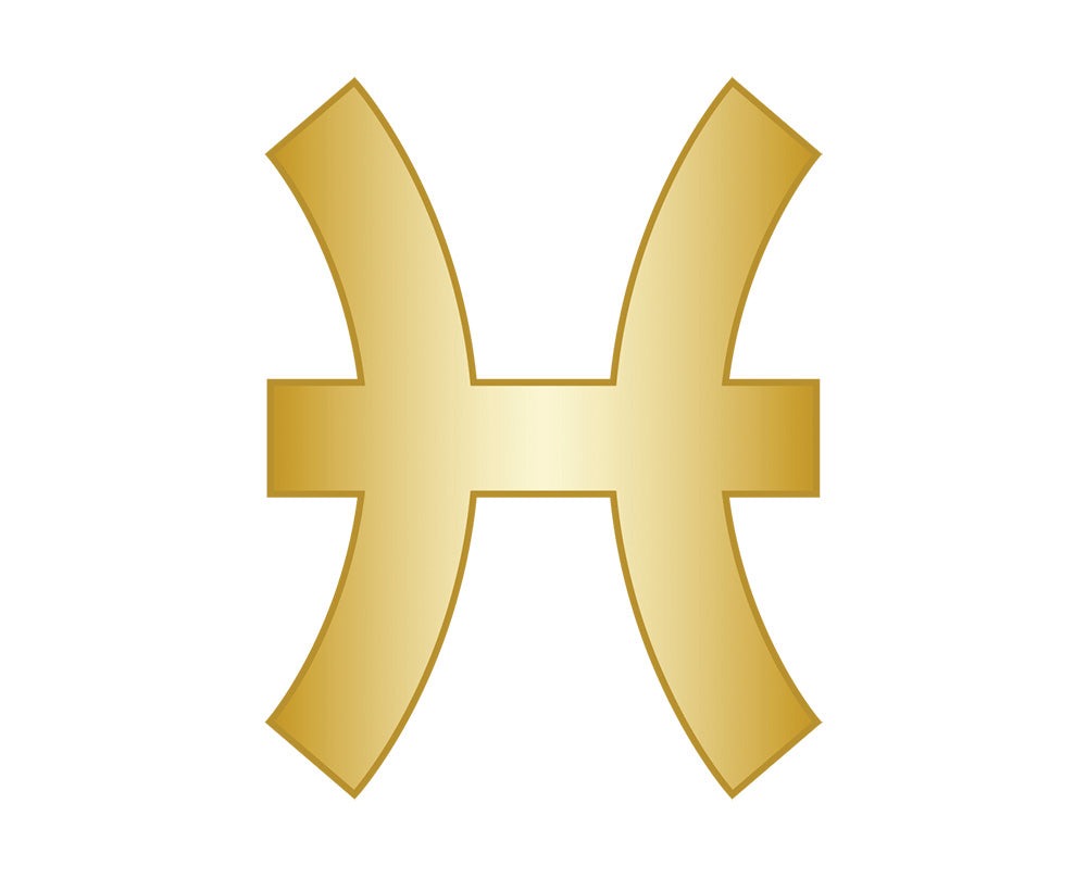 Pisces Mini Zodiac Icon - Gold