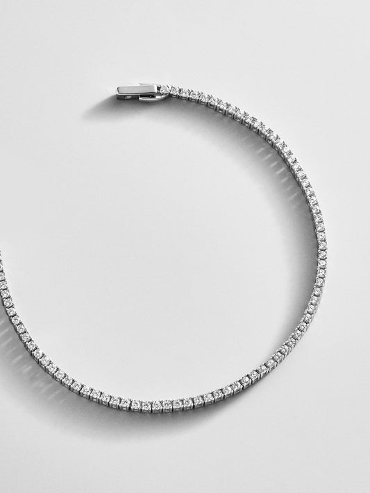 Billie Silver Tennis Bracelet - Rhodium Plated Silver