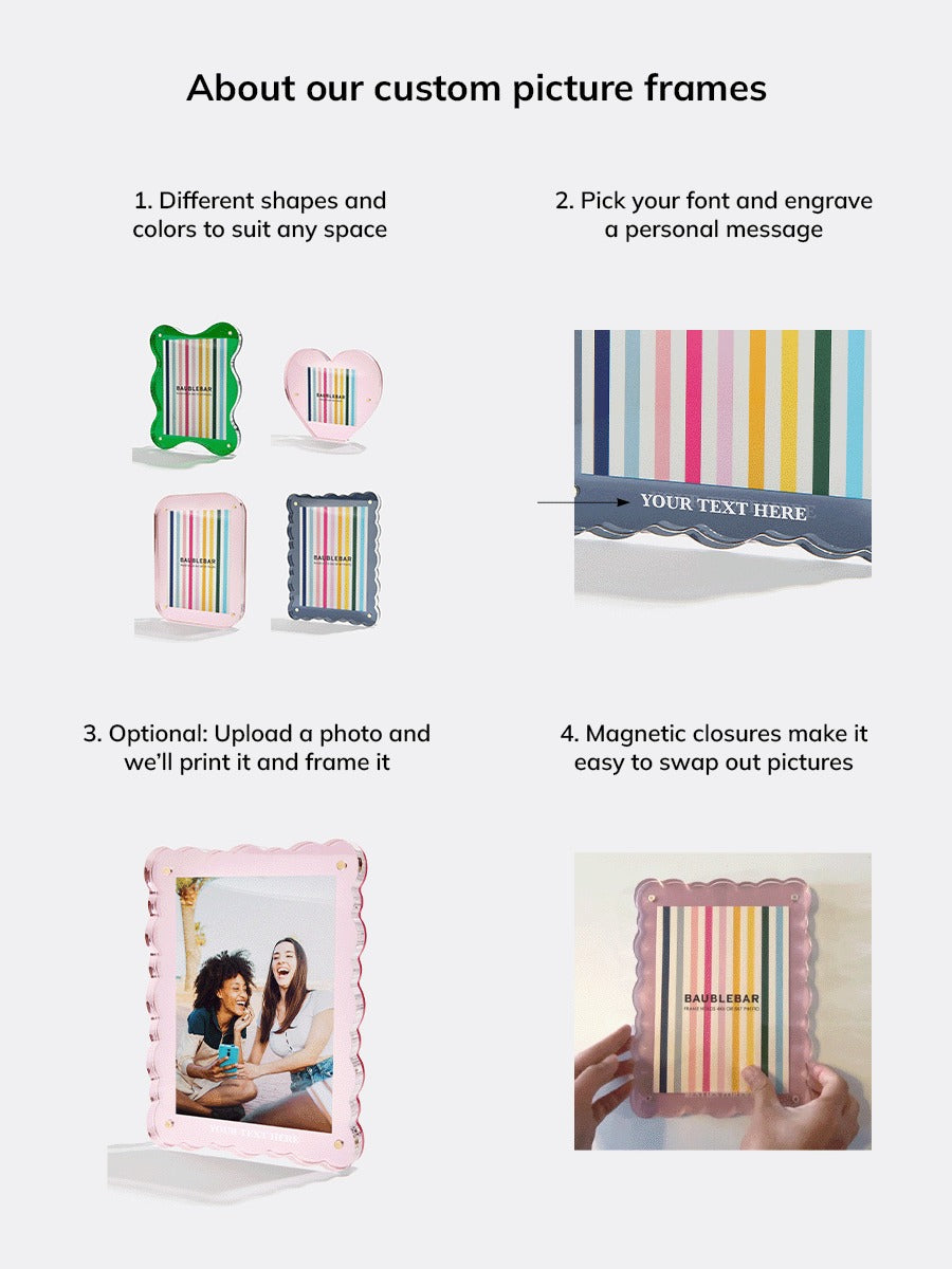 Picture Perfect Vertical Acrylic Frame - Retro Wavy Shape