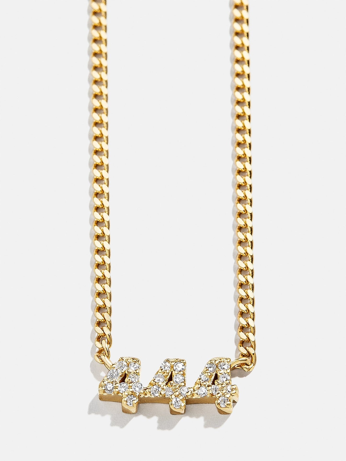 14K Gold Angel Number Custom Nameplate Necklace - Gold