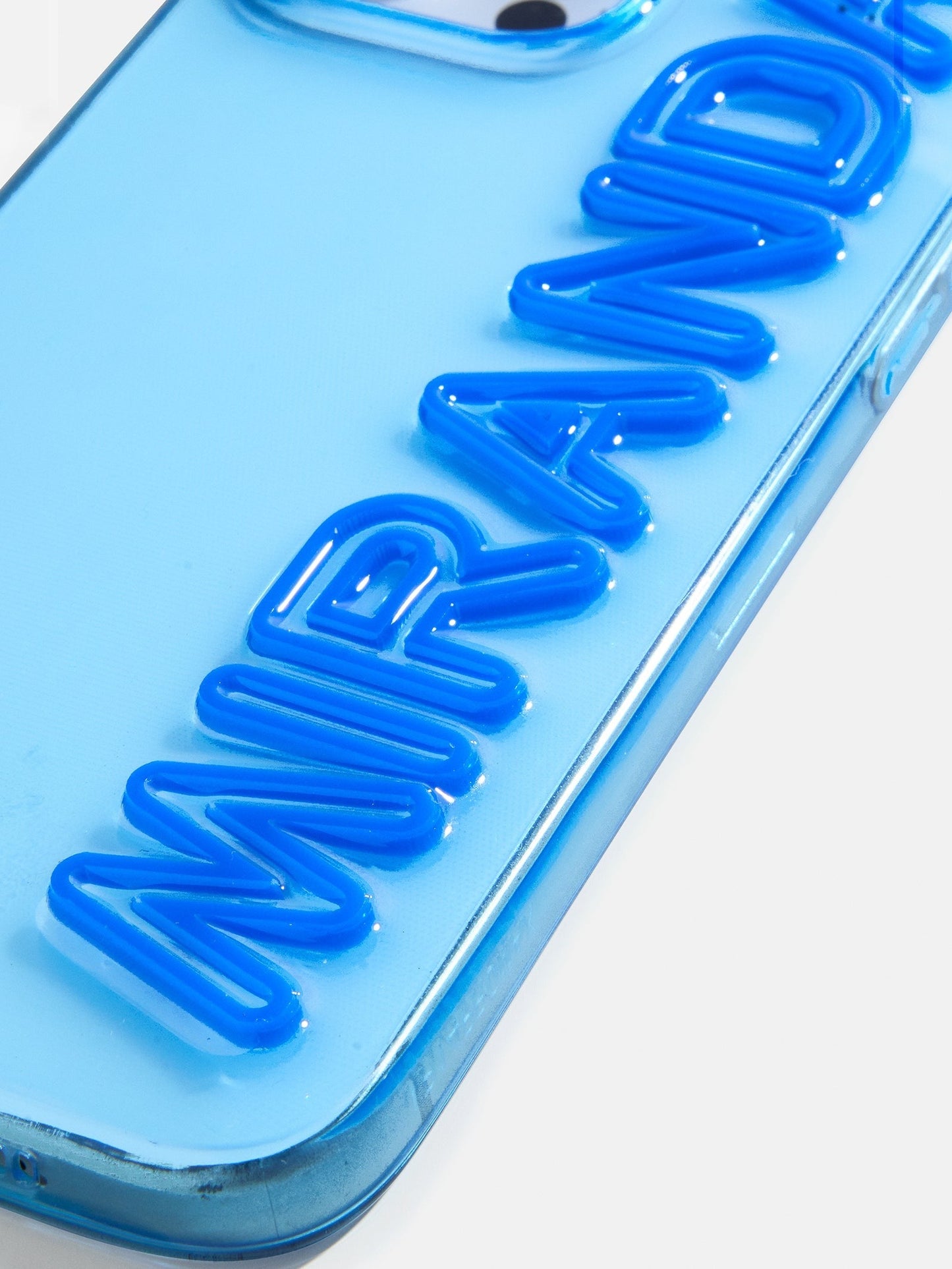 Fine Line Custom iPhone Case - Transparent Blue/Cobalt Blue