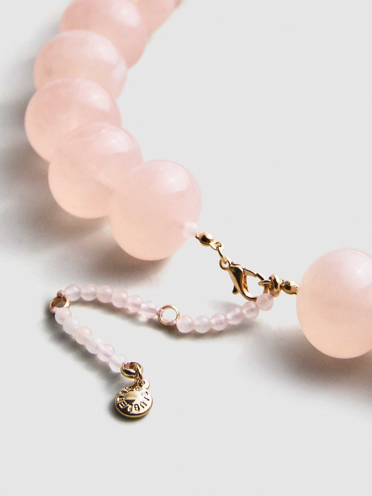 Joan Semi-Precious Necklace - Rose Quartz Bead