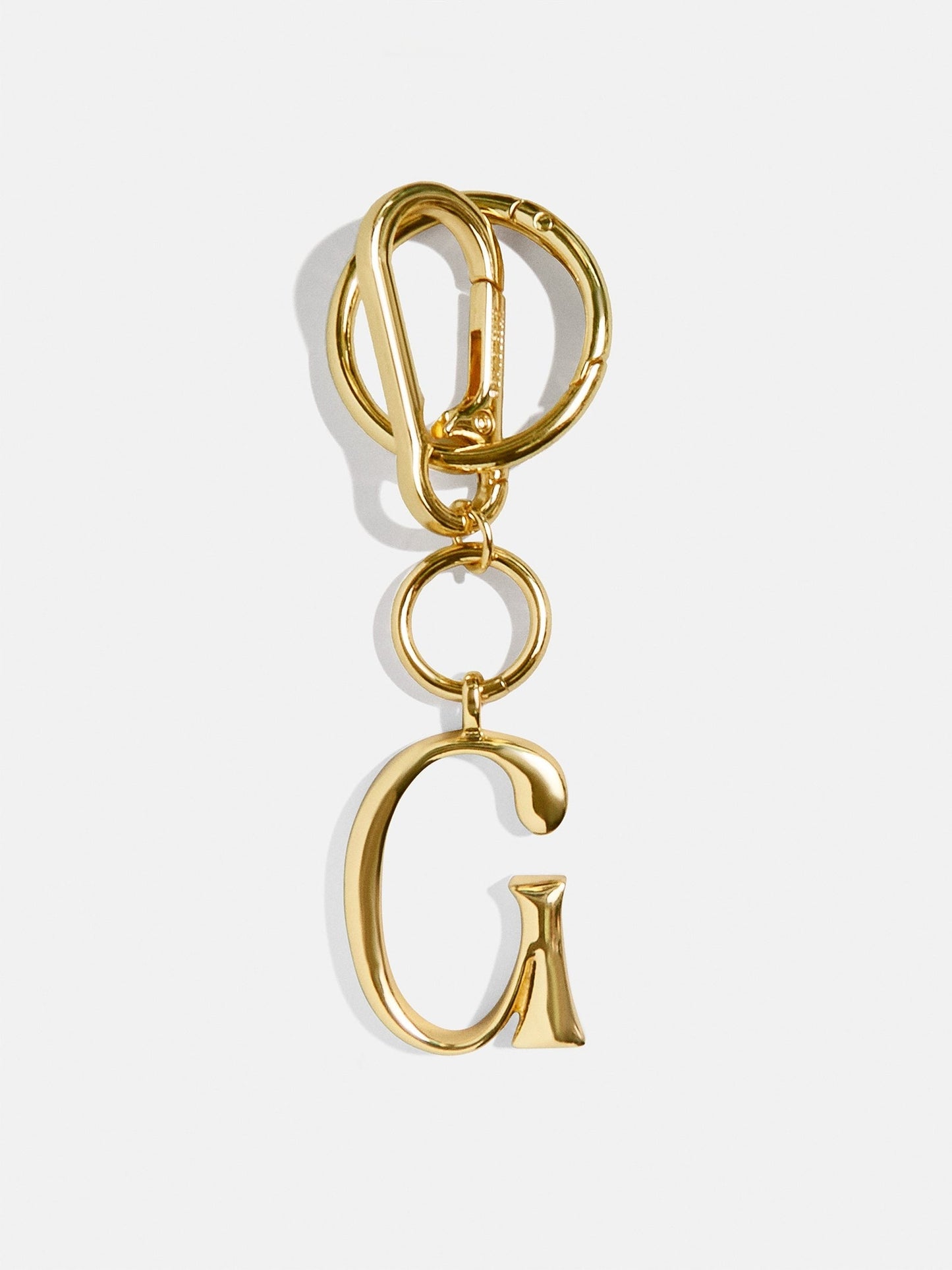 Gold Initial Enamel Bag Charm - G