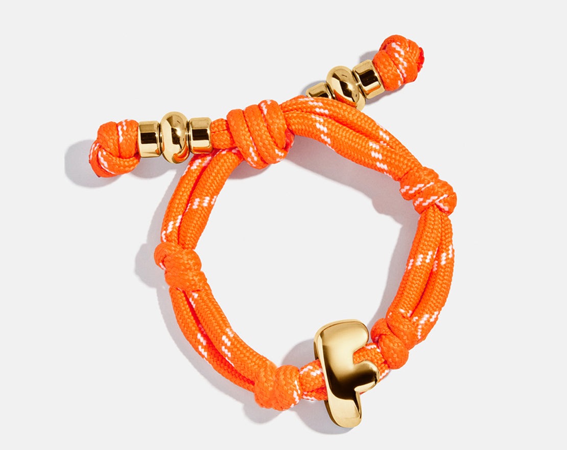 Knotty Initial Custom Bracelet - Tangerine Single Letter