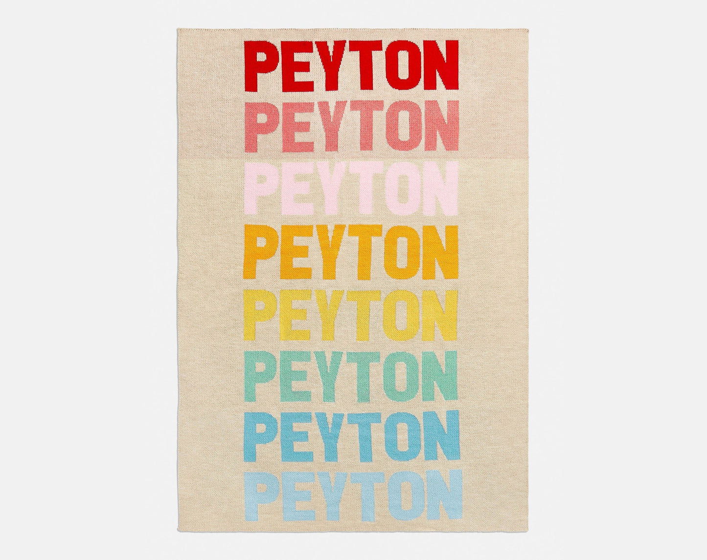 Ombre Name Custom Blanket - Beige/Multi