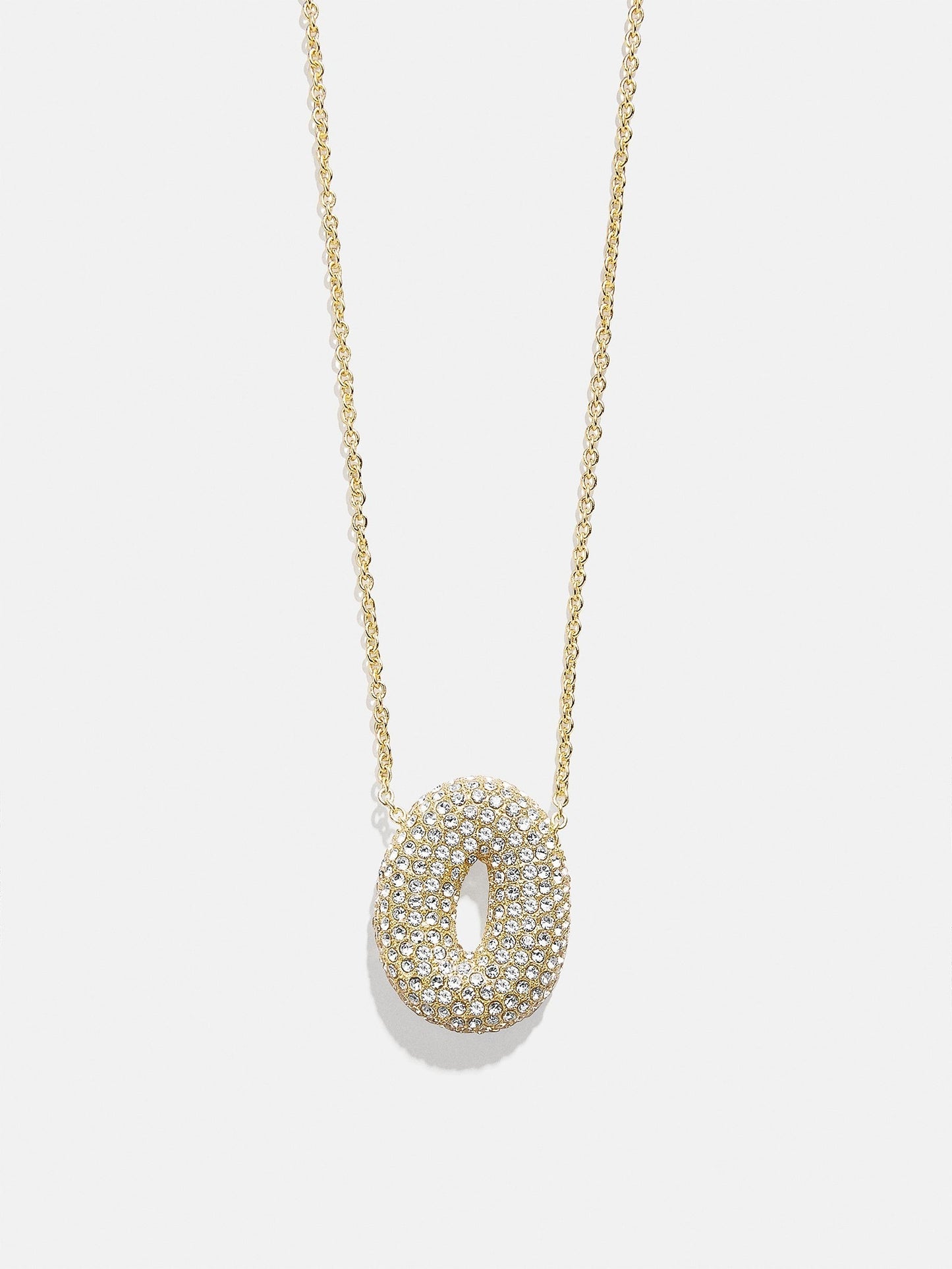 Kids’ Bubble Initial Necklace - Gold/Pavé