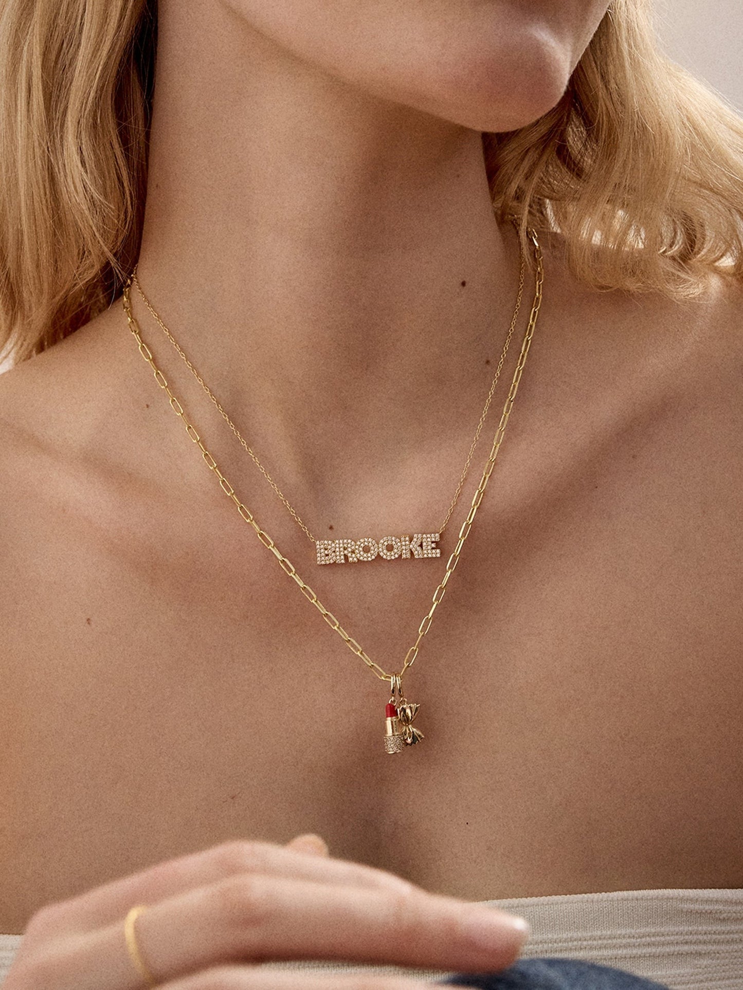 14K Gold Custom Nameplate Necklace - Bold
