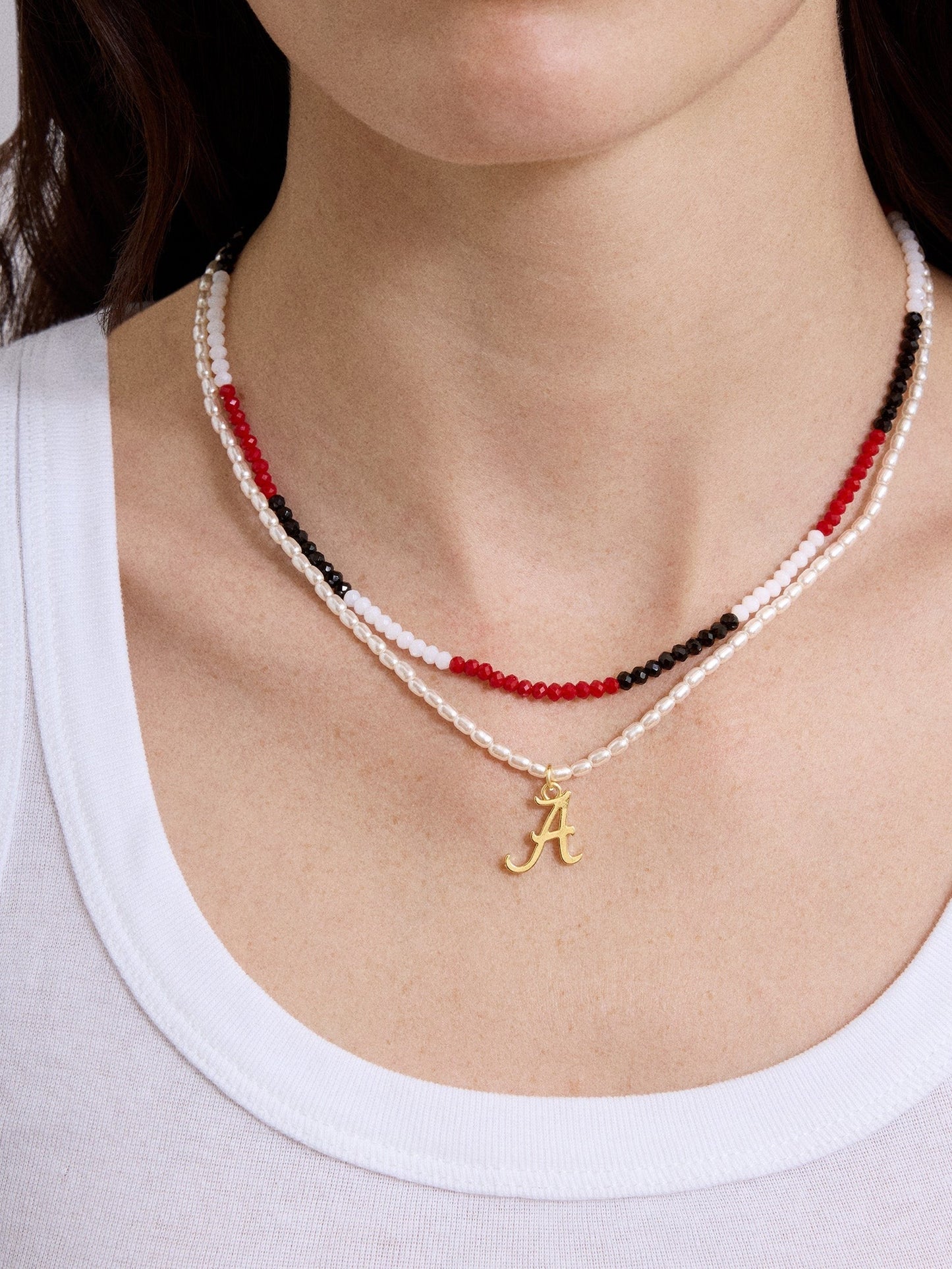 University of Alabama Beaded Logo Necklace Set - University of Alabama