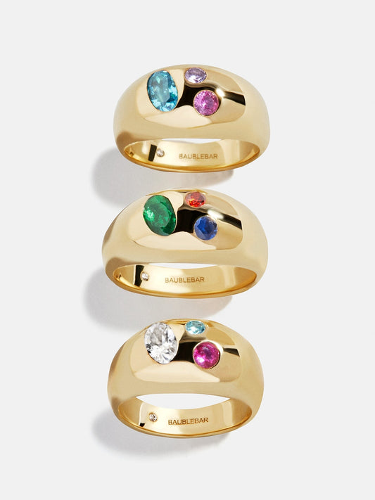 14K Gold Custom Birthstone Ring - Gold