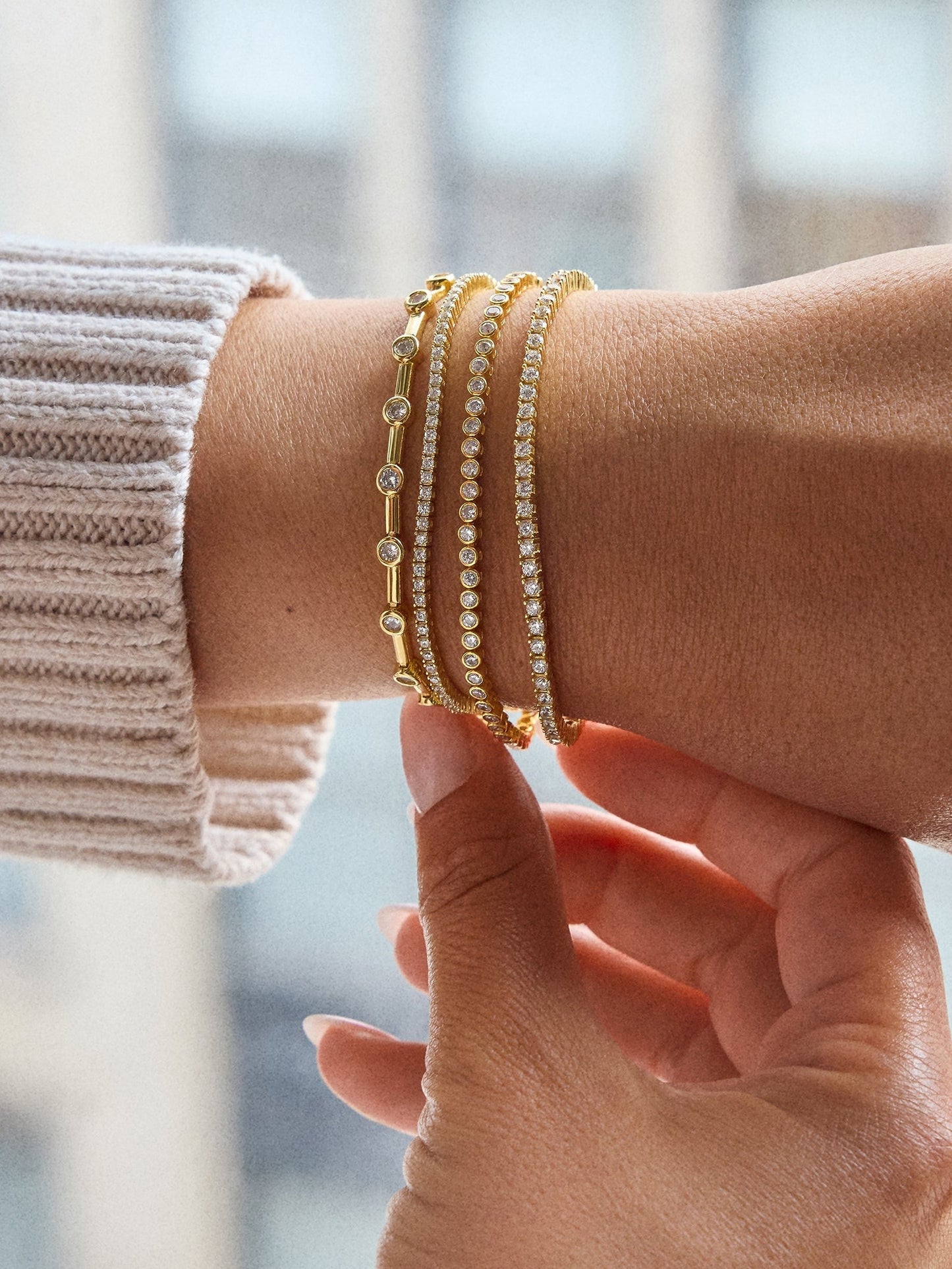 Billie 18K Gold Tennis Bracelet - 18K Gold Plated Sterling Silver