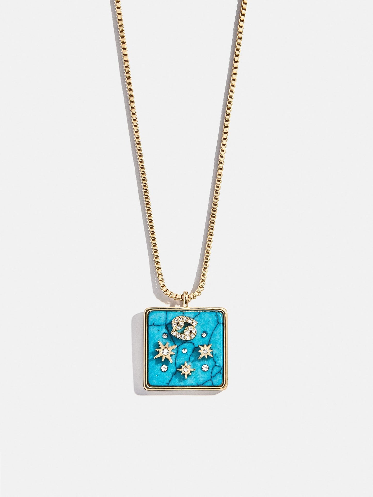 Semi-Precious Zodiac Pendant Necklace - Cancer