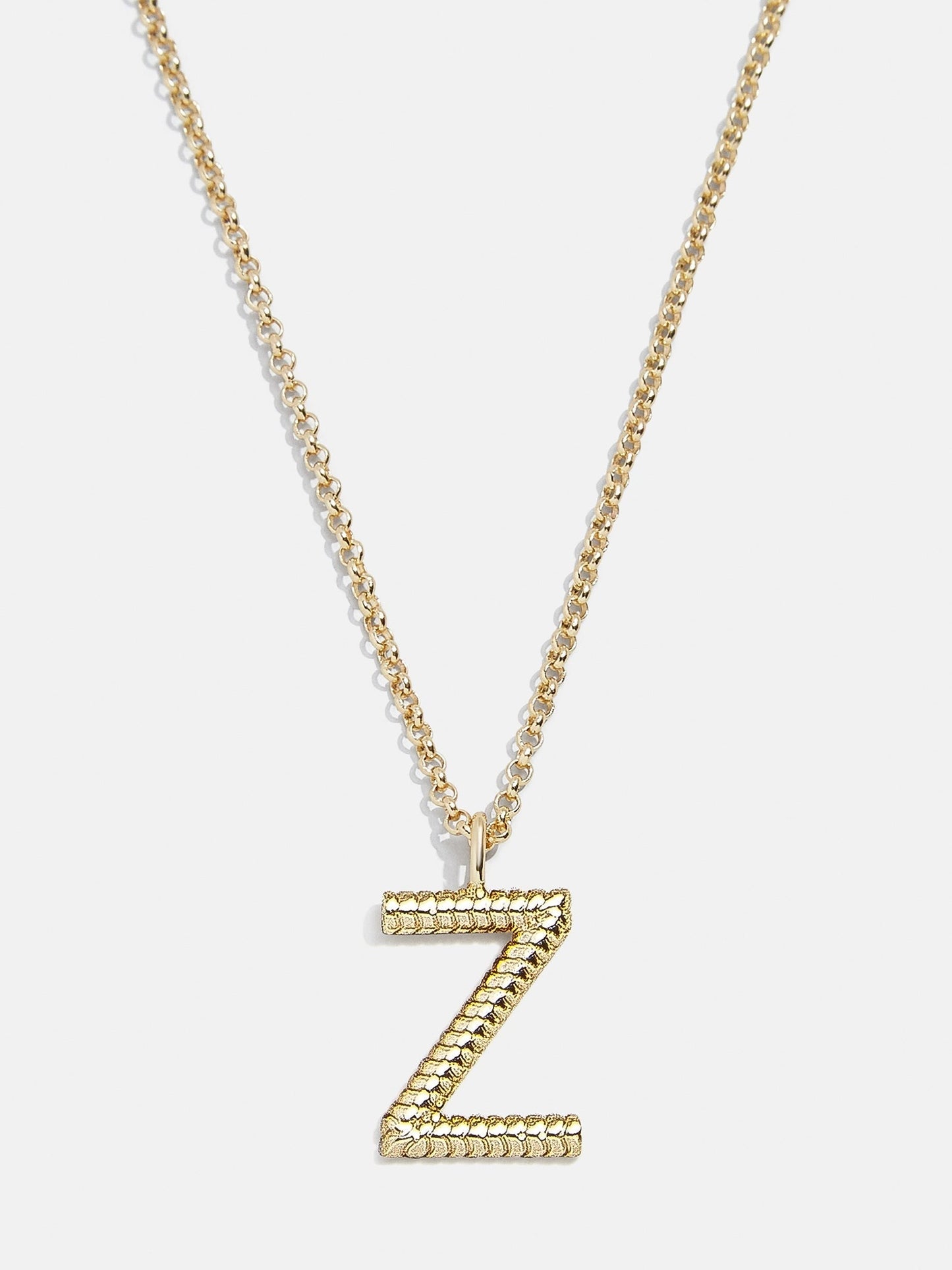 Classic Initial Necklace - Ribbed Initial